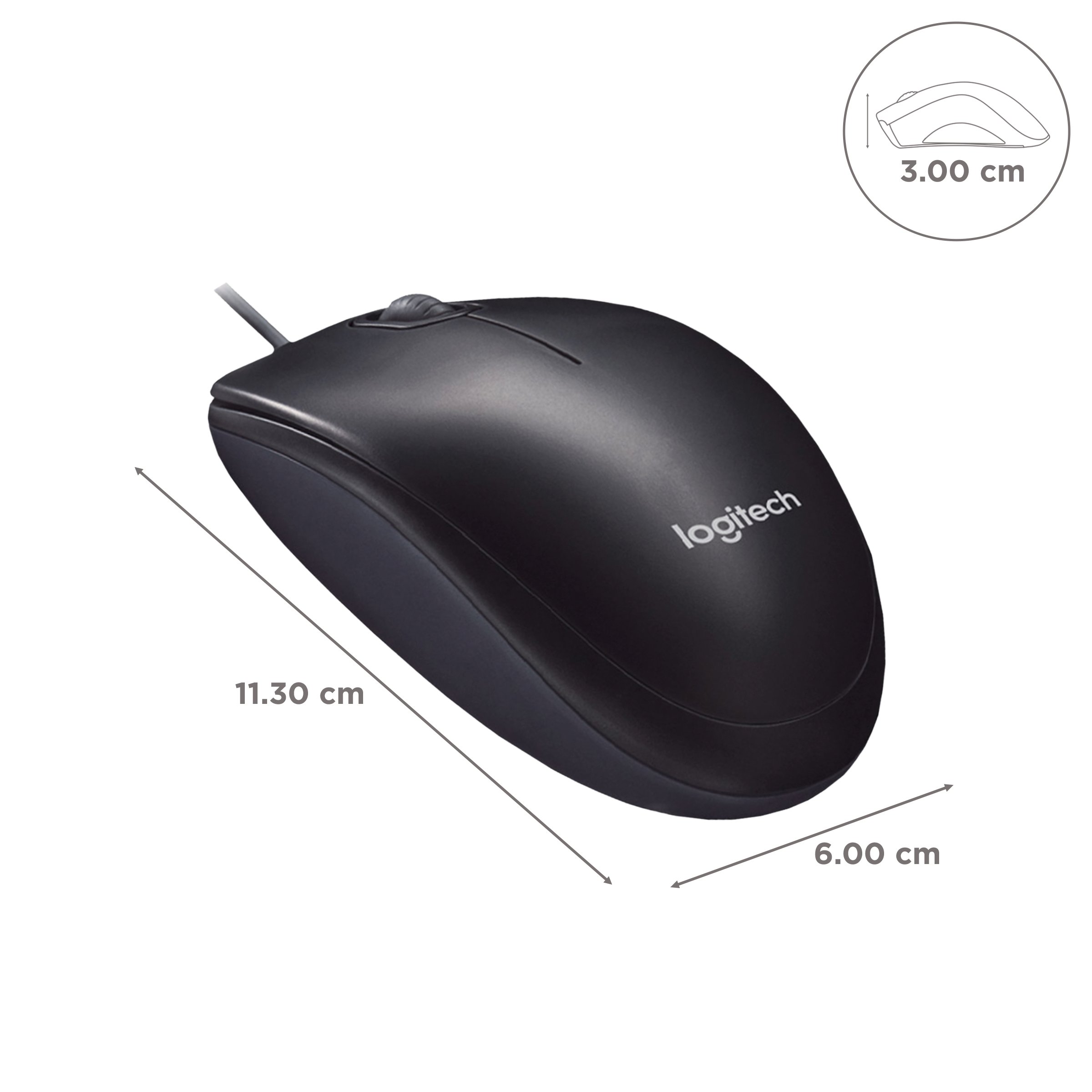 logitech M90 Wired Optical Mouse (1000 DPI, Precise Optical Tracking, Black)_3
