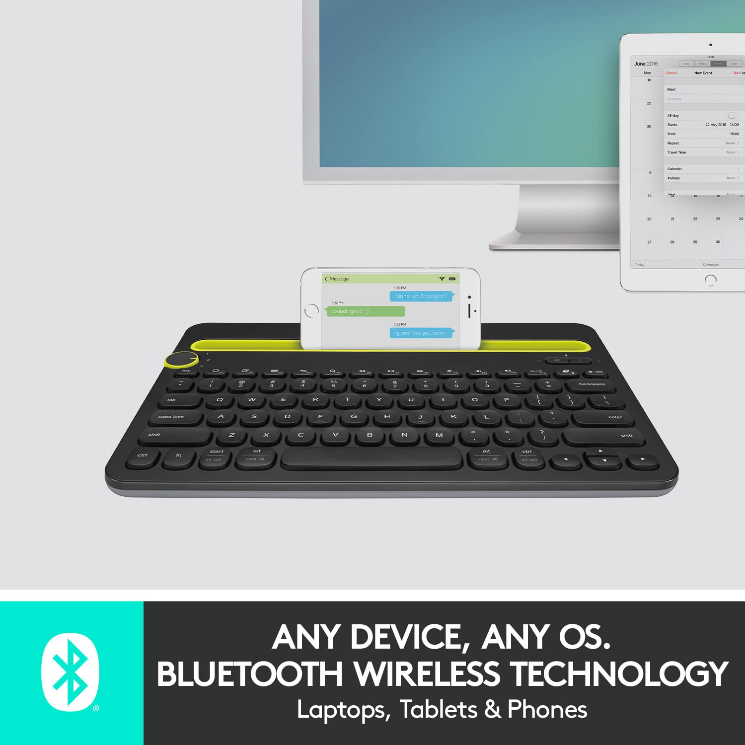 logitech K480 Bluetooth Wireless Keyboard with Multi Device Connectivity (5 Million Keystrokes, Black)_9