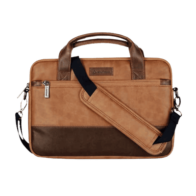 stuffcool Lush Faux Leather Laptop Sling Bag
                      for 14 Inch Laptop (Detachable & Adjustable
                      Shoulder Strap, Brown)
