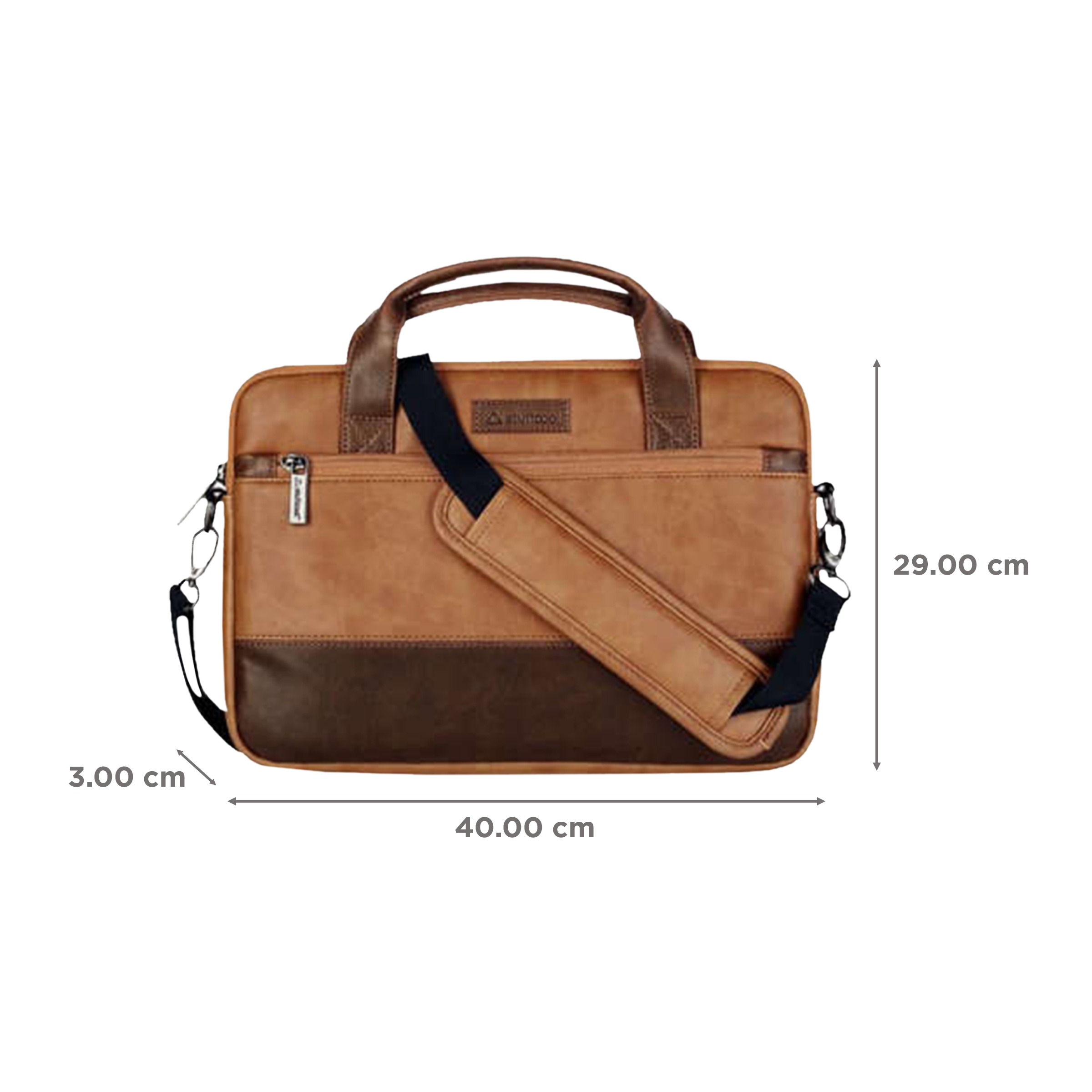 stuffcool Lush Faux Leather Laptop Sling Bag for 14 Inch Laptop (Detachable & Adjustable Shoulder Strap, Brown)_2
