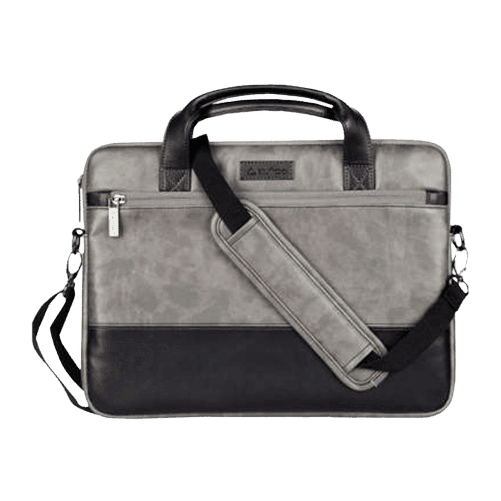 stuffcool Lush Faux Leather Laptop Sling Bag for 14 Inch Laptop (Detachable & Adjustable Shoulder Strap, Black) stuffcool Lush Faux Leather Laptop Sling Bag for 14 Inch Laptop (Detachable & Adjustable Shoulder Strap, Black)_1