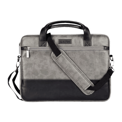 stuffcool Lush Faux Leather Laptop Sling Bag for 14 Inch Laptop (Detachable & Adjustable Shoulder Strap, Black)