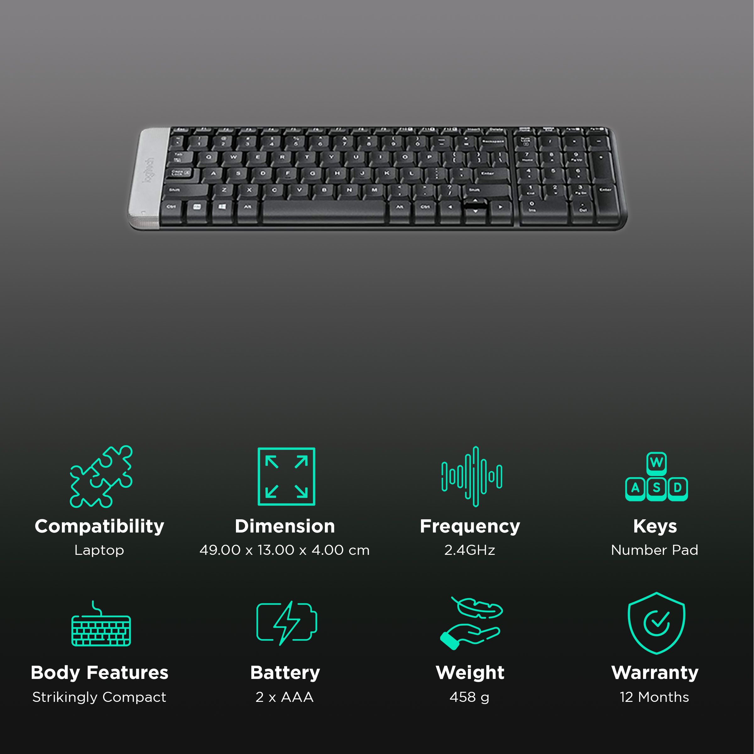 logitech K230 2.4GHz Wireless Keyboard with Number Pad (128 Bits AES Encryption, Black) logitech K230 2.4GHz Wireless Keyboard with Number Pad (128 Bits AES Encryption, Black)_2