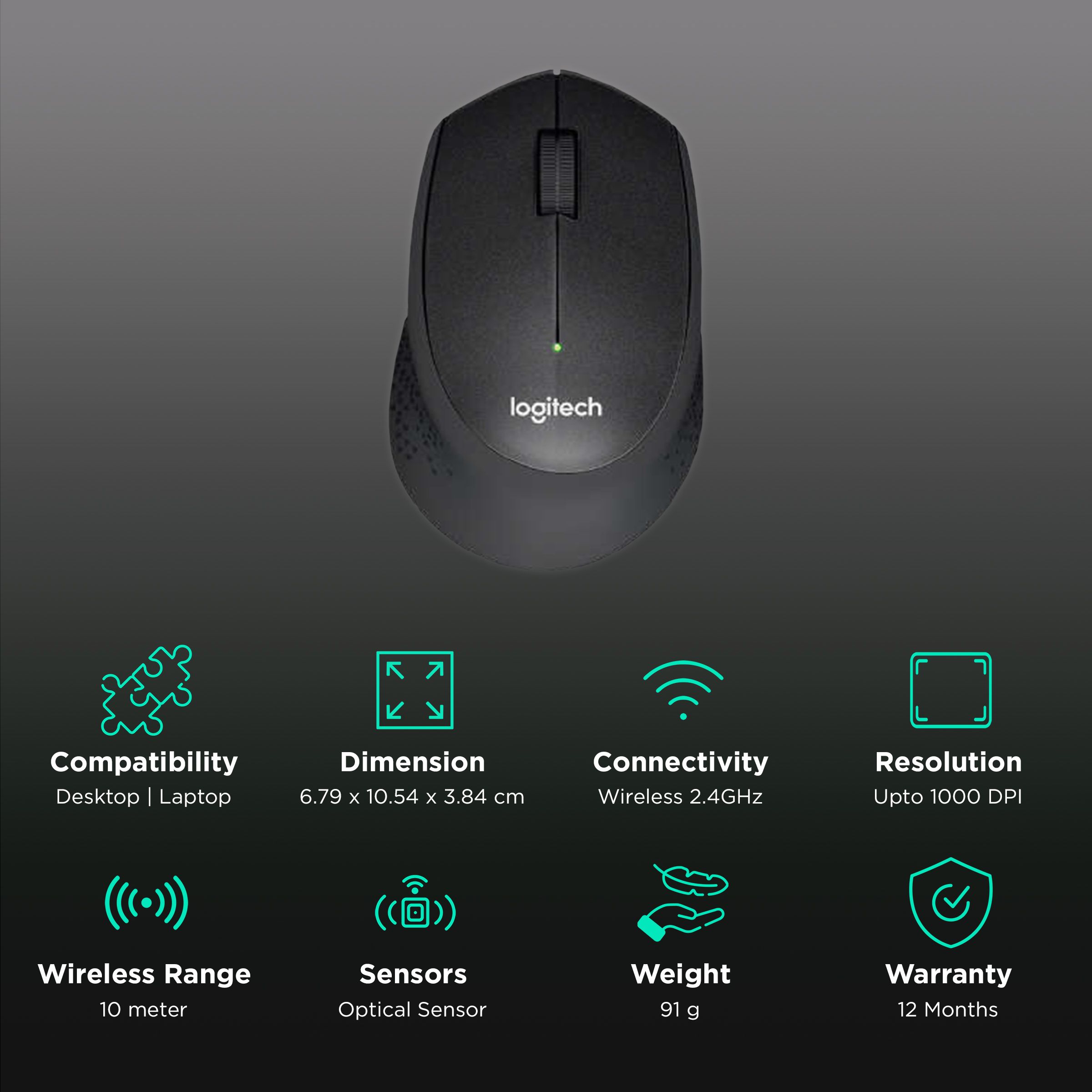 logitech M331 Plus 2.4GHz Wireless Optical Mouse with Silent Click Buttons (1000 DPI, Plug & Play, Black)_2