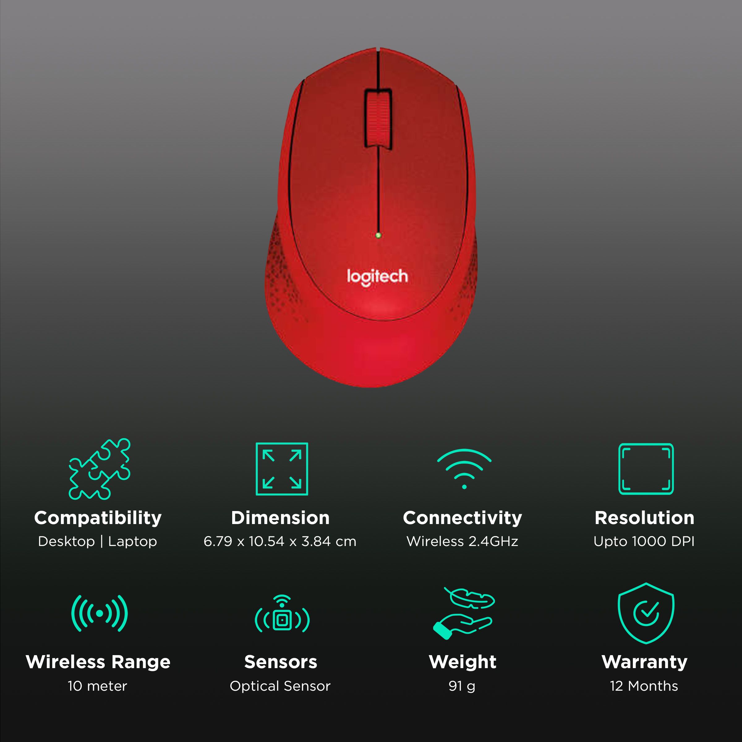 logitech M331 Plus Wireless Optical Mouse with Silent Click Buttons (1000 DPI, Plug & Play, Red)_2