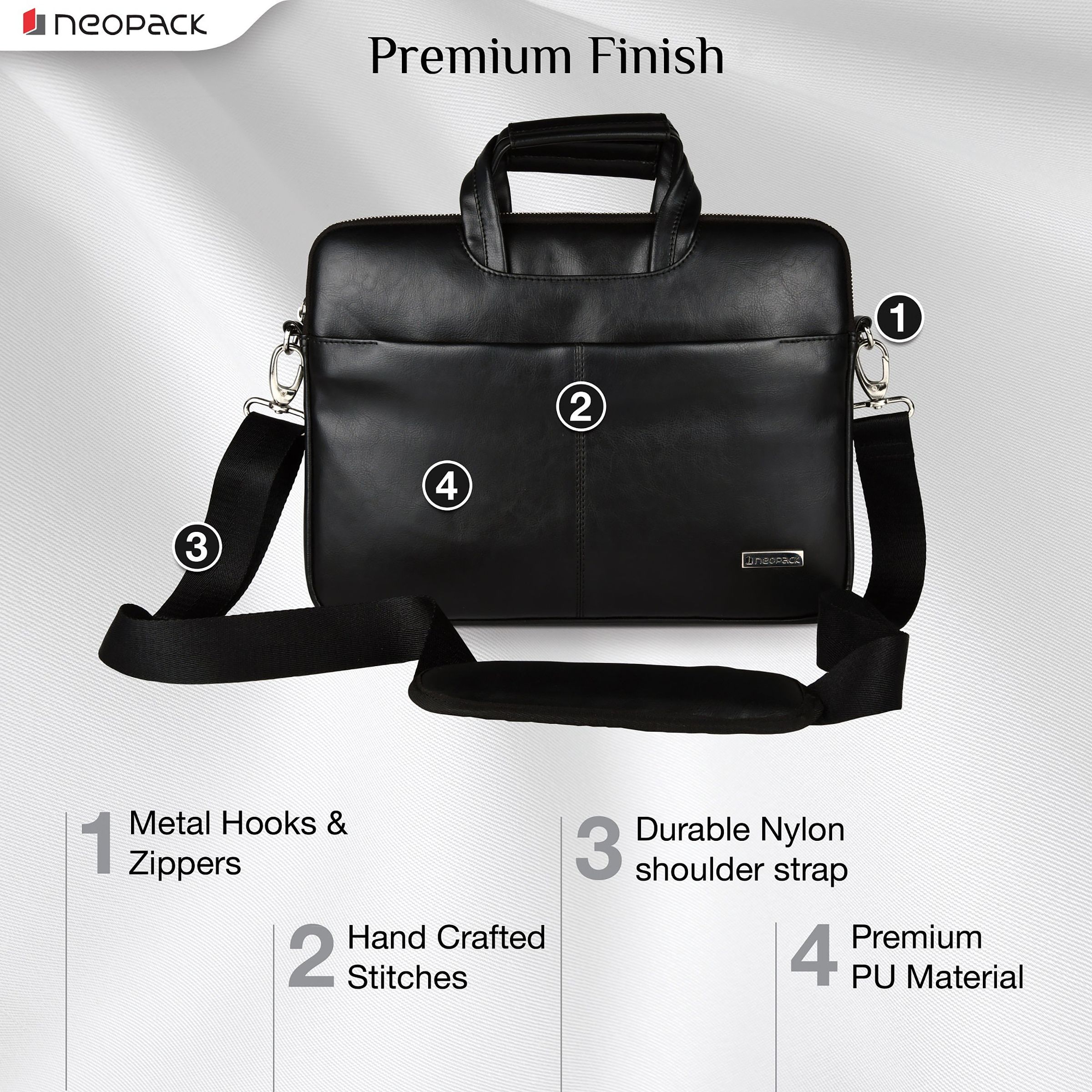 Buy Neopack Leather, Nylon Laptop Sling Bag for 15 & 16.2 Inch Laptop ...