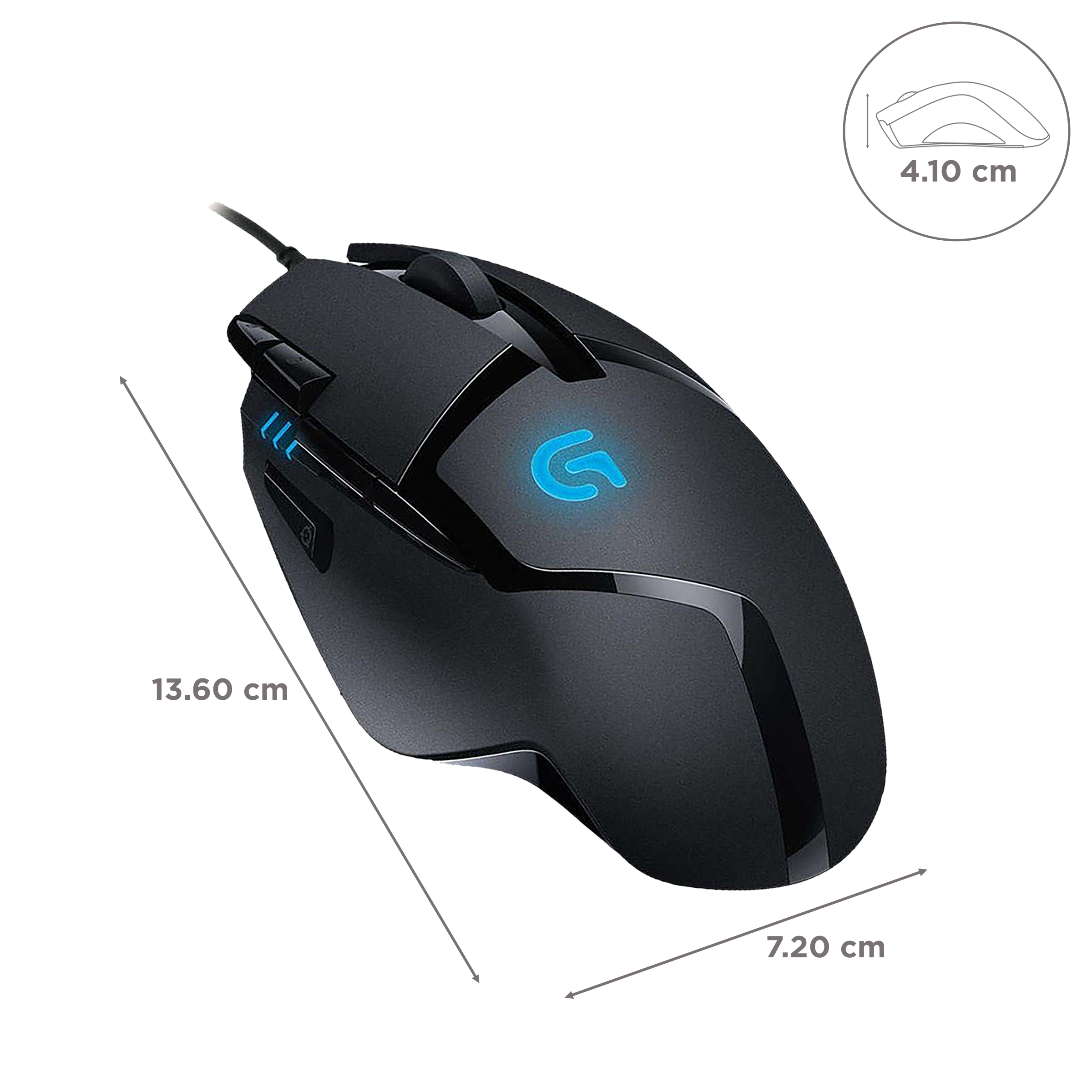 logitech G402 Wired Optical Gaming Mouse (4000 DPI Adjustable, Fusion Engine Hybrid Sensor, Black) logitech G402 Wired Optical Gaming Mouse (4000 DPI Adjustable, Fusion Engine Hybrid Sensor, Black)_3