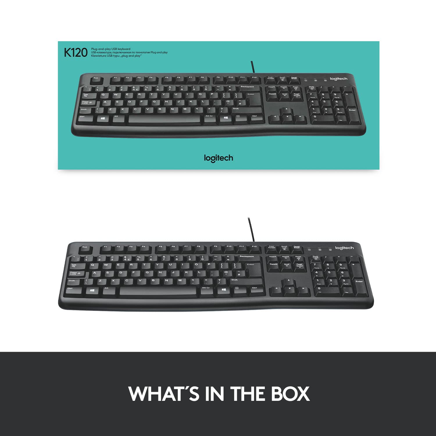 logitech K120 Wired Keyboard with Number Pad (Spill Resistant, Black) logitech K120 Wired Keyboard with Number Pad (Spill Resistant, Black)_9
