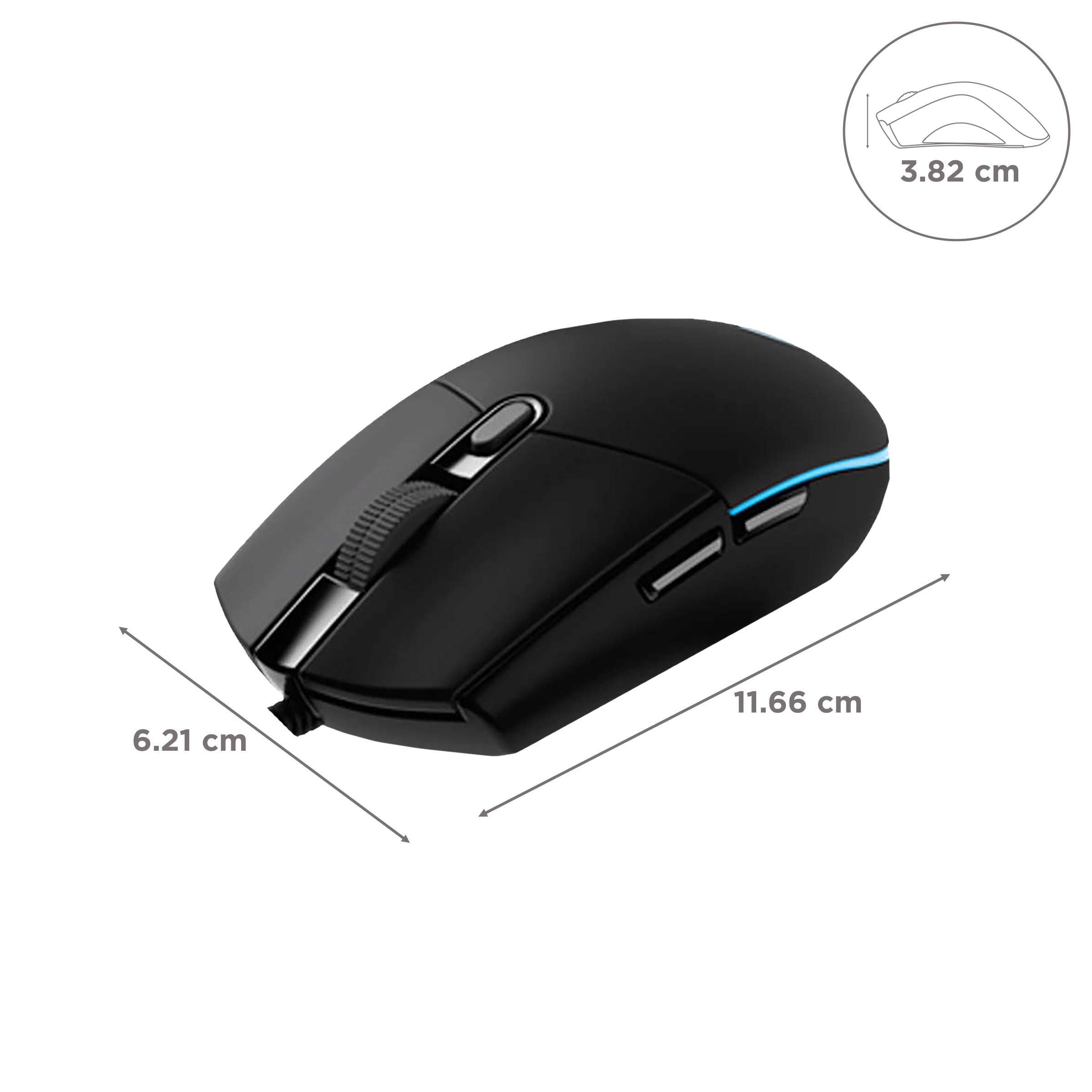 logitech G102 Prodigy Wired Optical Gaming Mouse (8000 DPI Adjustable, Lightsync RGB, Black)_3