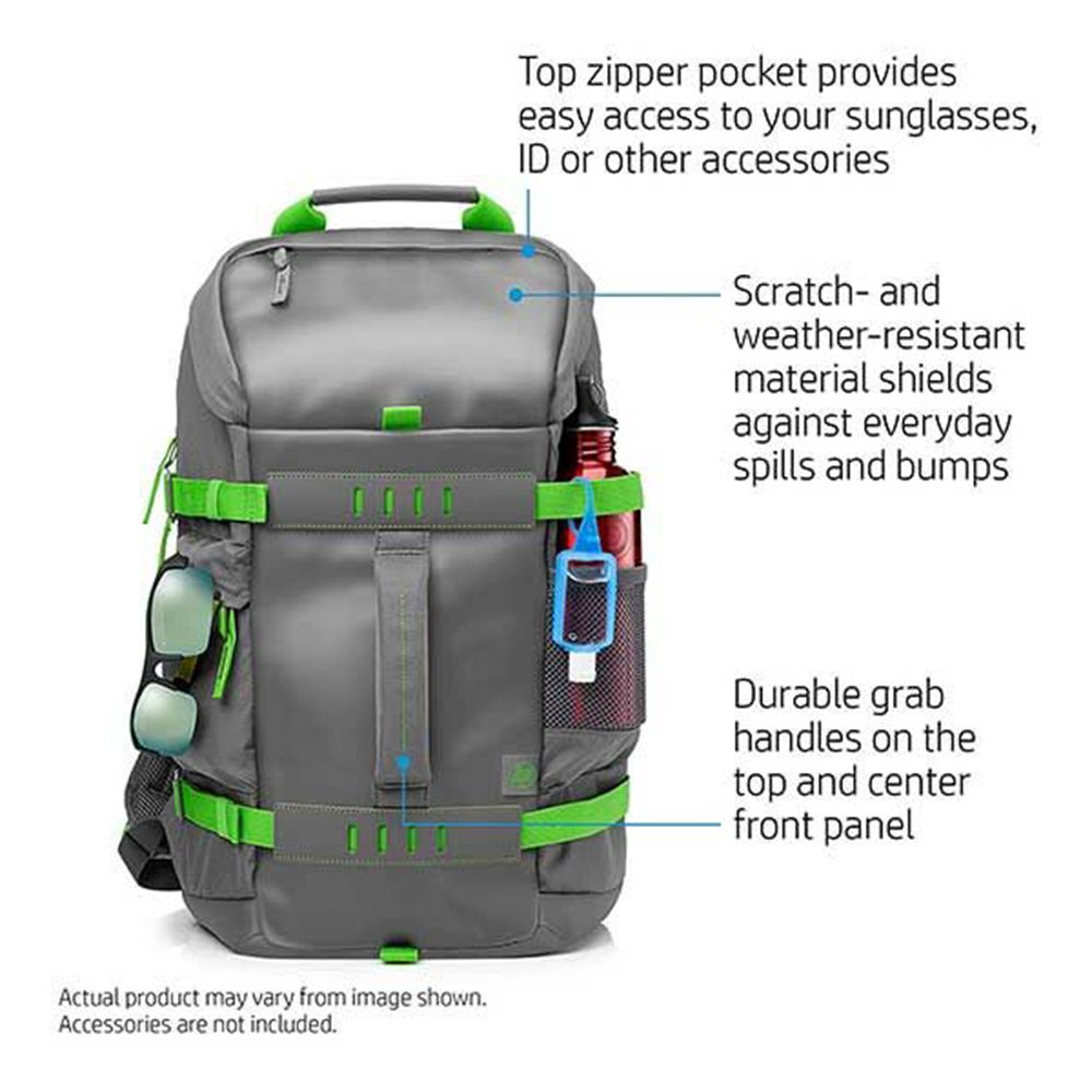HP Odyssey Synthetic Laptop Backpack for 15.6 Inch Laptop (Scratch & Weather Resistant, Green/Gray) HP Odyssey Synthetic Laptop Backpack for 15.6 Inch Laptop (Scratch & Weather Resistant, Green/Gray)_8