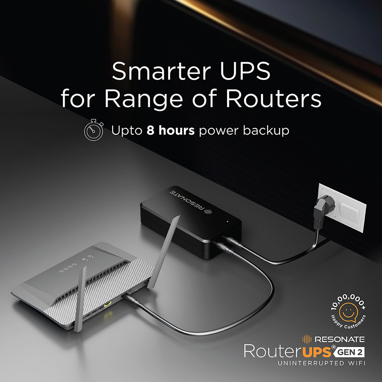 RESONATE RouterUPS Classic UPS (Up to 8 Hour Power Backup, CRU12V2A, Black)_2