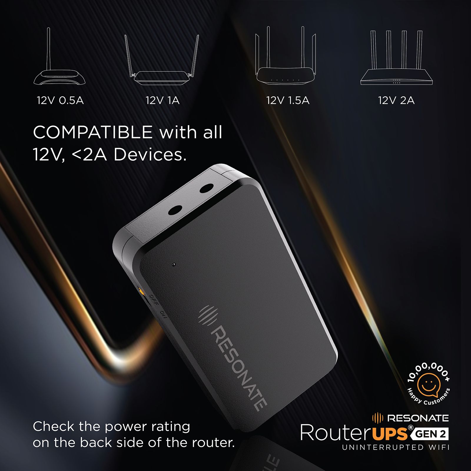 RESONATE RouterUPS Classic UPS (Up to 4 Hour Power Backup, CRU12V2A, Black)_4