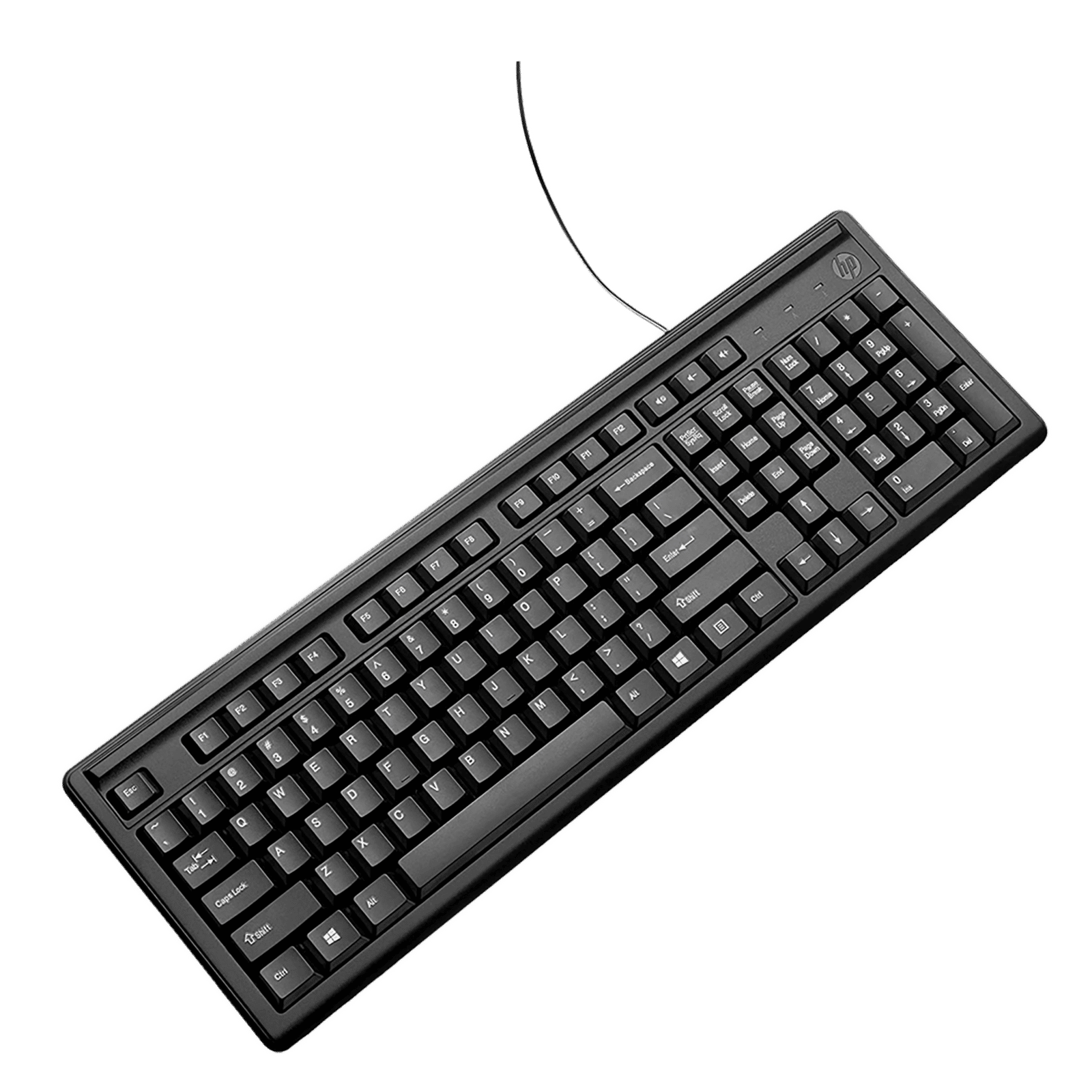 HP 100 Wired Keyboard with Number Pad (3 Hot Keys, Black)_5