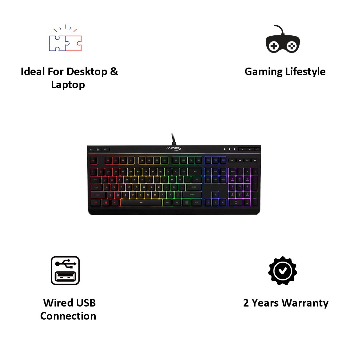 HyperX Alloy Core RGB Membrane Gaming Keyboard (HX-KB5ME2-US, Black)_5