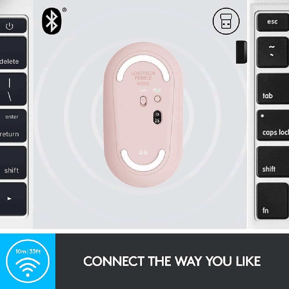 logitech Pebble Wireless Optical Mouse with Silent Click Buttons (1000 DPI, Ultra Portable, Rose) logitech Pebble Wireless Optical Mouse with Silent Click Buttons (1000 DPI, Ultra Portable, Rose)_9