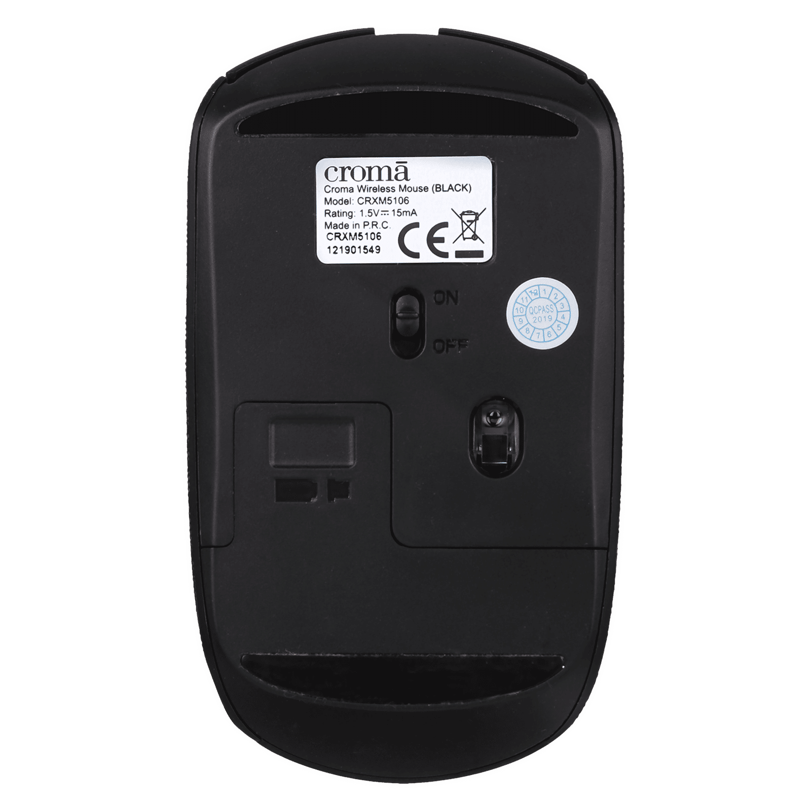 Croma Wireless Optical Mouse (1000 DPI, Ergonomic Design, Black)_5