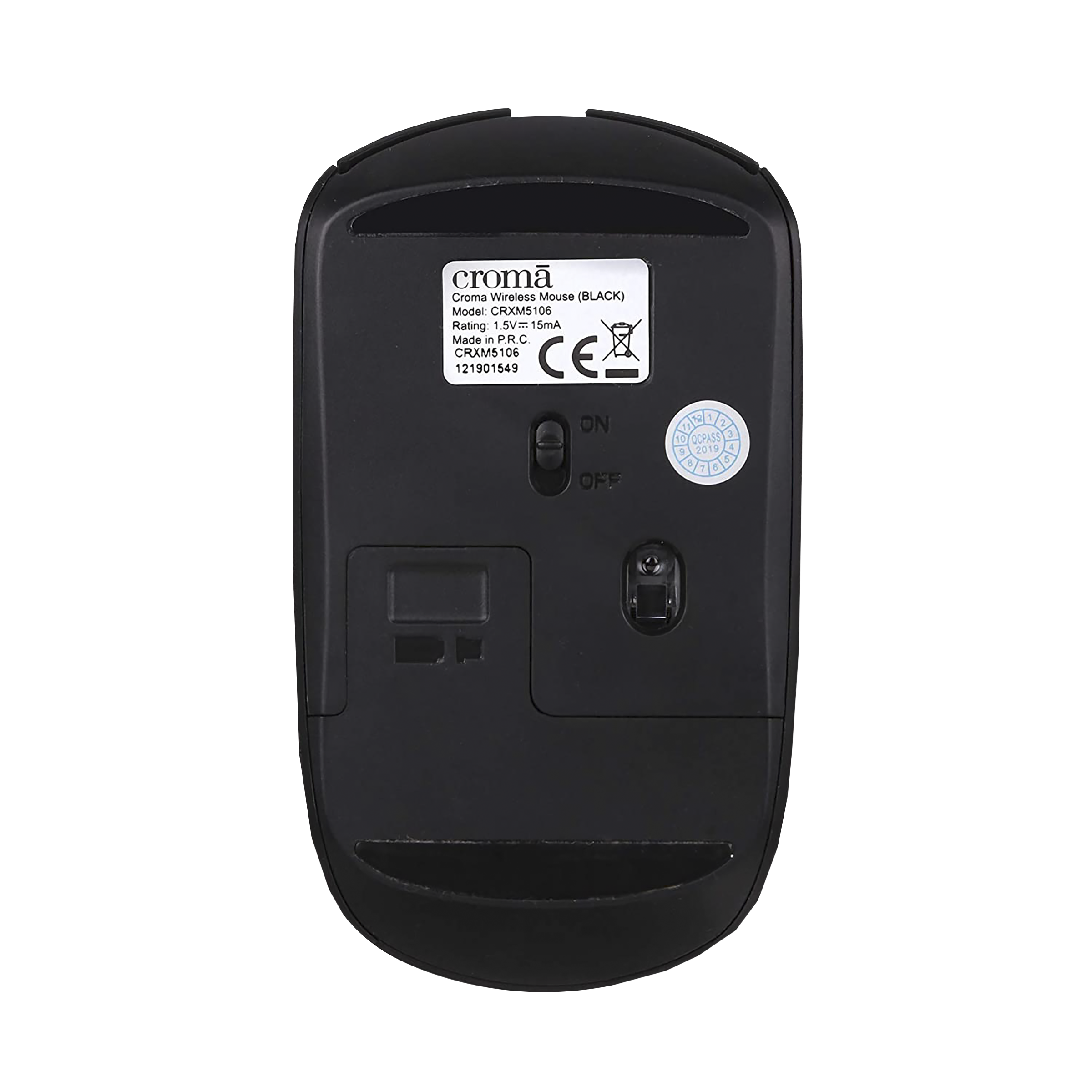 Croma Wireless Optical Mouse (1000 DPI, Ergonomic Design, Black)_6