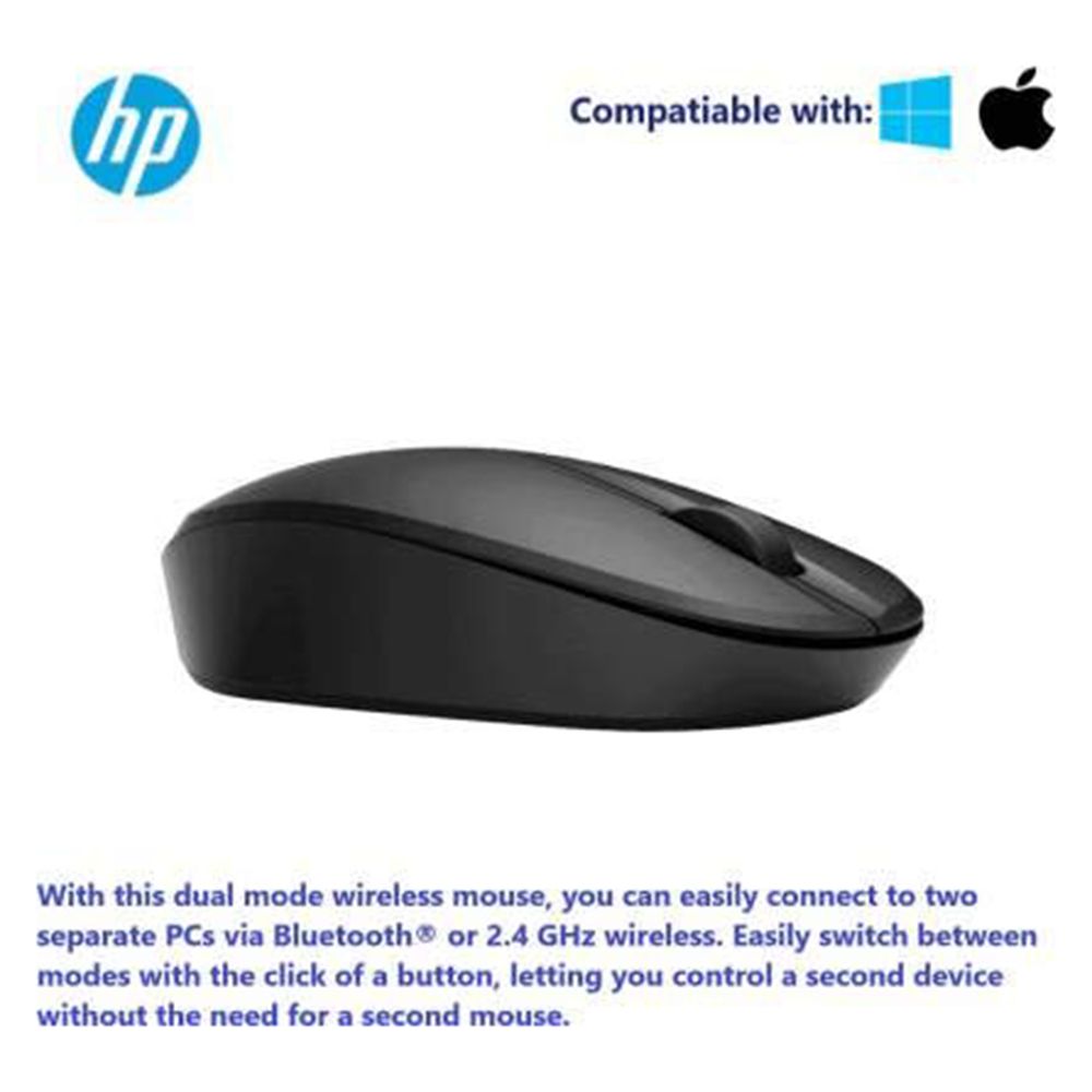 HP 6CR71AA Wireless Optical Mouse with Customizable Buttons (3600 DPI, Dual Connectivity, Black)_5