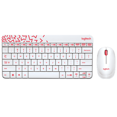 logitech MK240 Wireless Keyboard & Mouse
                      Combo (1000 DPI, Spill Resistant, White/Vivid
                      Red)
