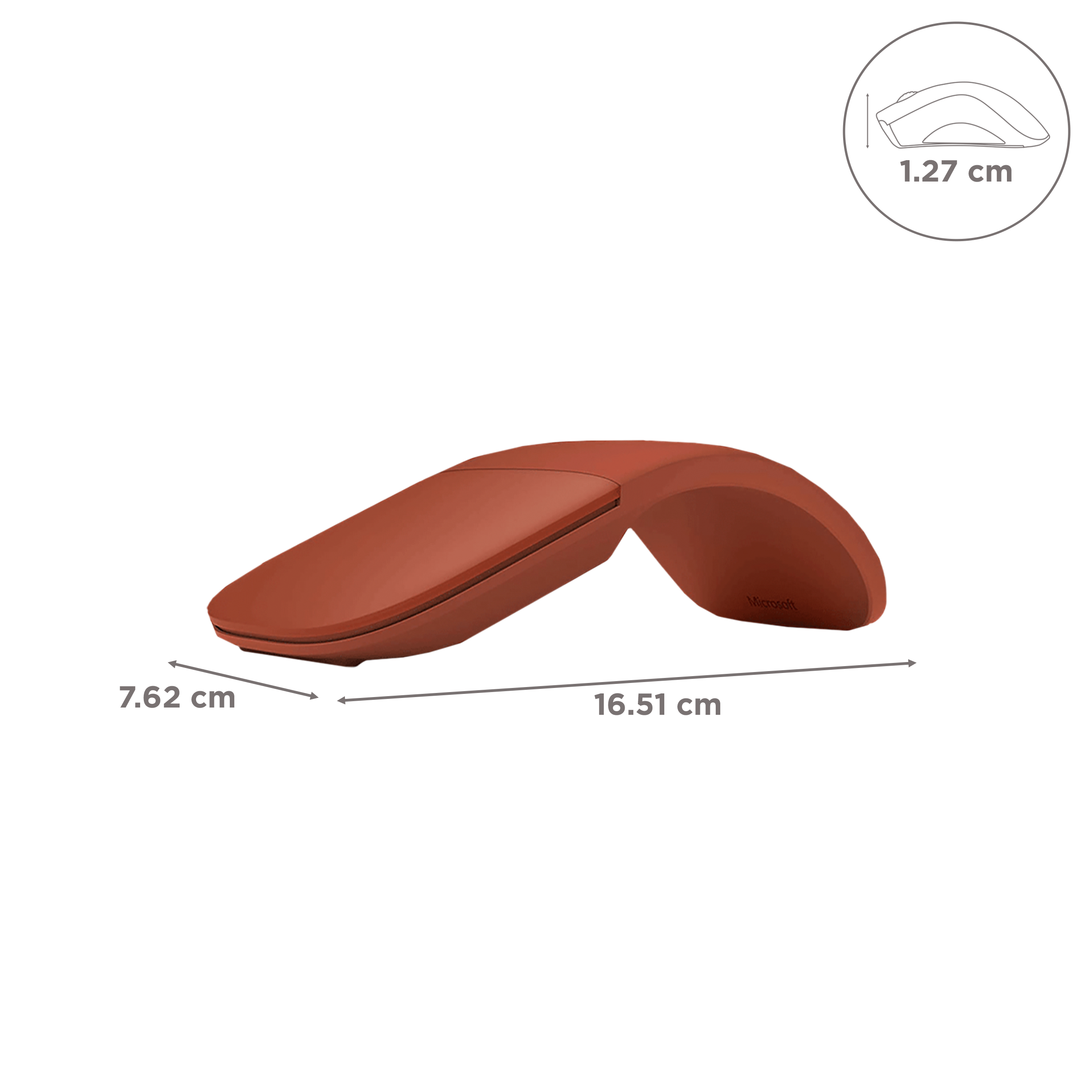 Microsoft Surface Arc Wireless Optical Mouse (Audible, Poppy Red)_2