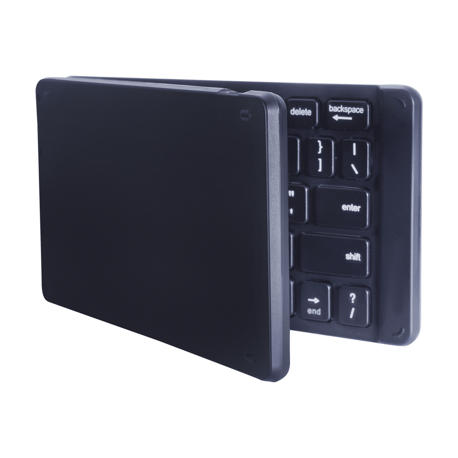 Croma Rechargeable Bluetooth 3.0 Wireless Foldable Keyboard with Multi Device Connectivity (Lightweight, Black)_4