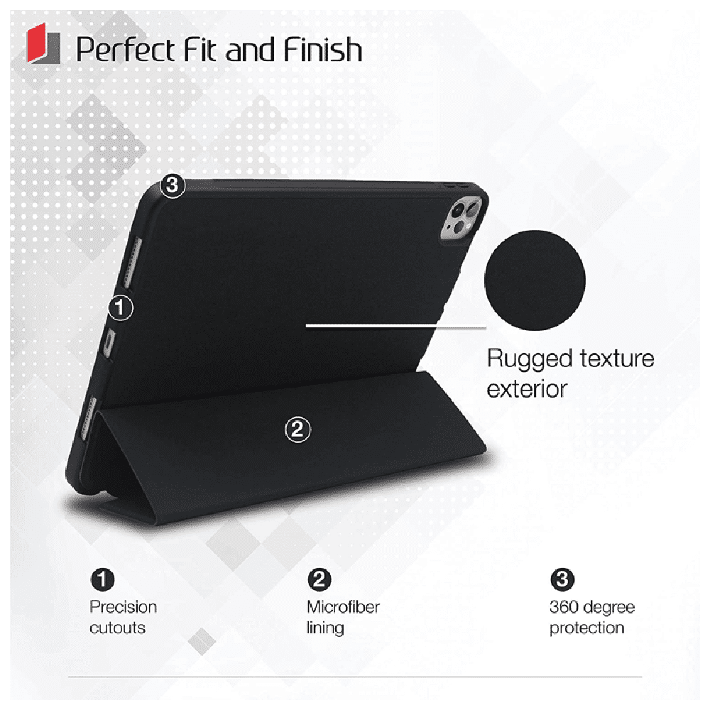 neopack Delta Polyurethane Flip Cover for Apple iPad Pro (5th Gen) (With Pencil Holder, Black) neopack Delta Polyurethane Flip Cover for Apple iPad Pro (5th Gen) (With Pencil Holder, Black)_4