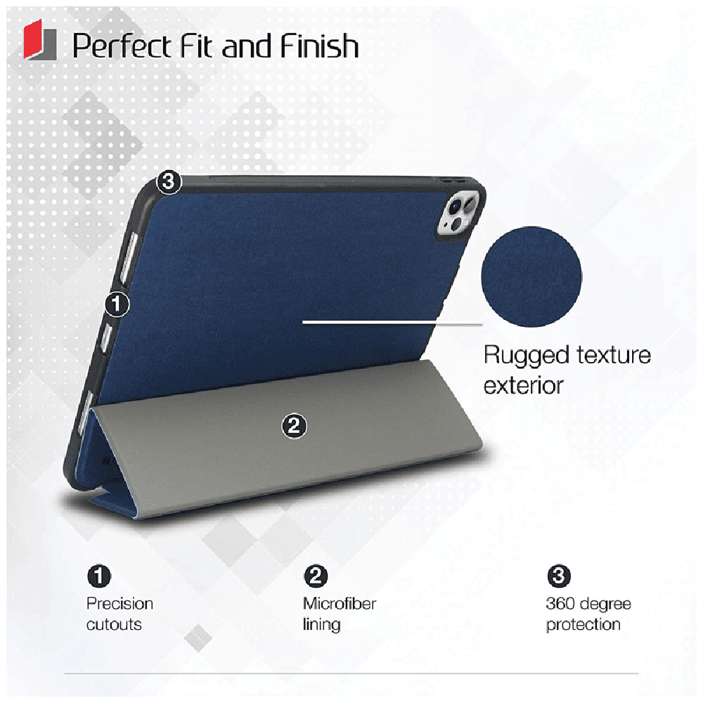 Neopack Delta Polyurethane Flip Cover for Apple iPad Pro (4th Gen) (Magnetic Closing Flap, Midnight Blue) Neopack Delta Polyurethane Flip Cover for Apple iPad Pro (4th Gen) (Magnetic Closing Flap, Midnight Blue)_3