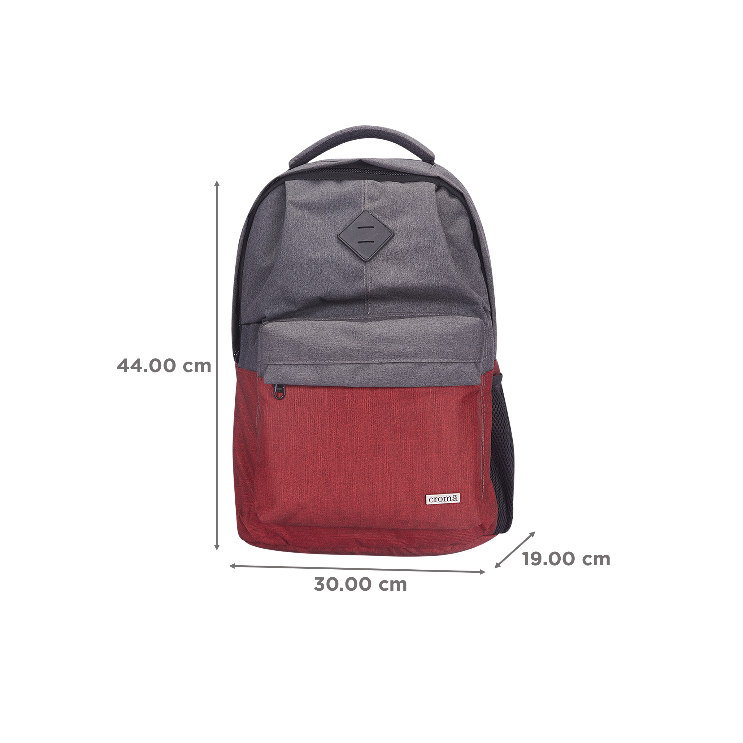 Croma Classic Polyester Laptop Backpack for 14 Inch Laptop (40 L, Adjustable Shoulder Strap, Grey)_3