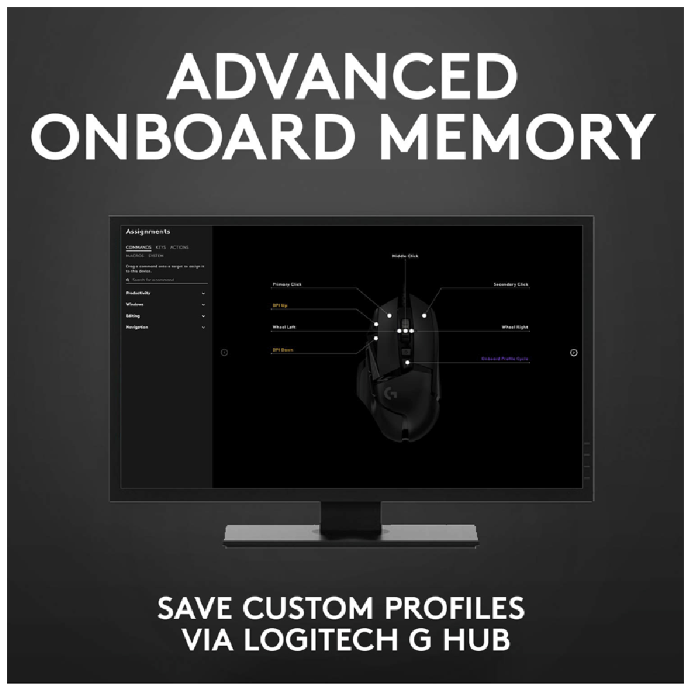 logitech G502 Hero Wired Optical Gaming Mouse (25600 DPI Adjustable, Lightsync RGB, Black)_6