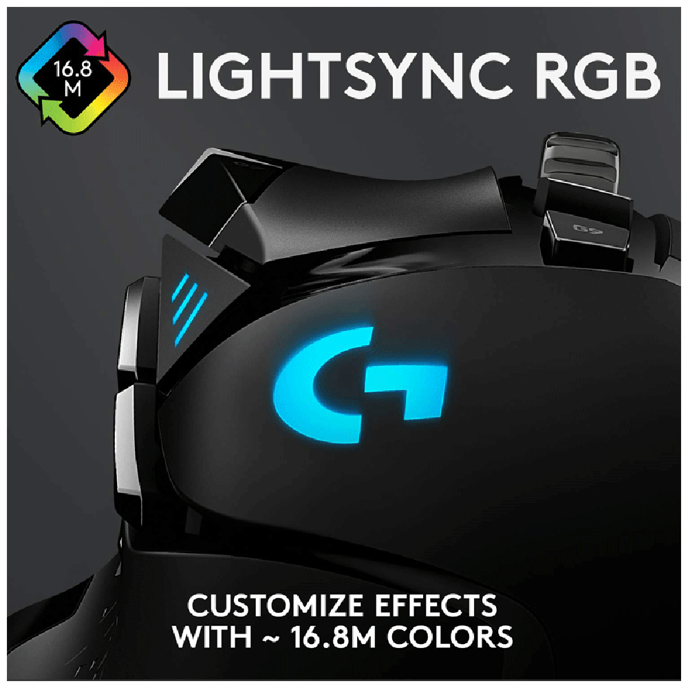 logitech G502 Hero Wired Optical Gaming Mouse (25600 DPI Adjustable, Lightsync RGB, Black)_8