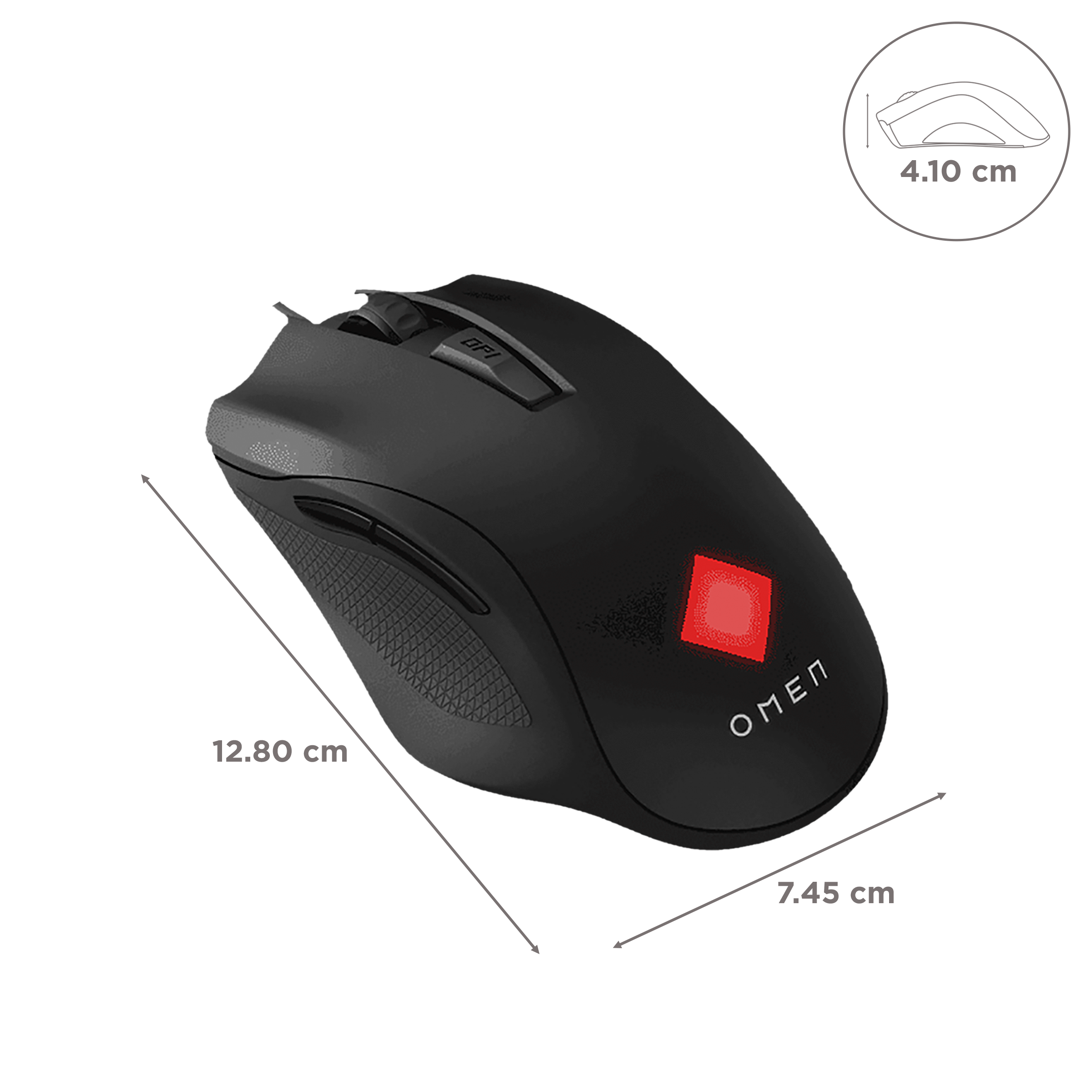 HP Omen Vector Essential Wired Optical Gaming Mouse with Customizable Buttons (7200 DPI, Ergonomic Design, Black)_3