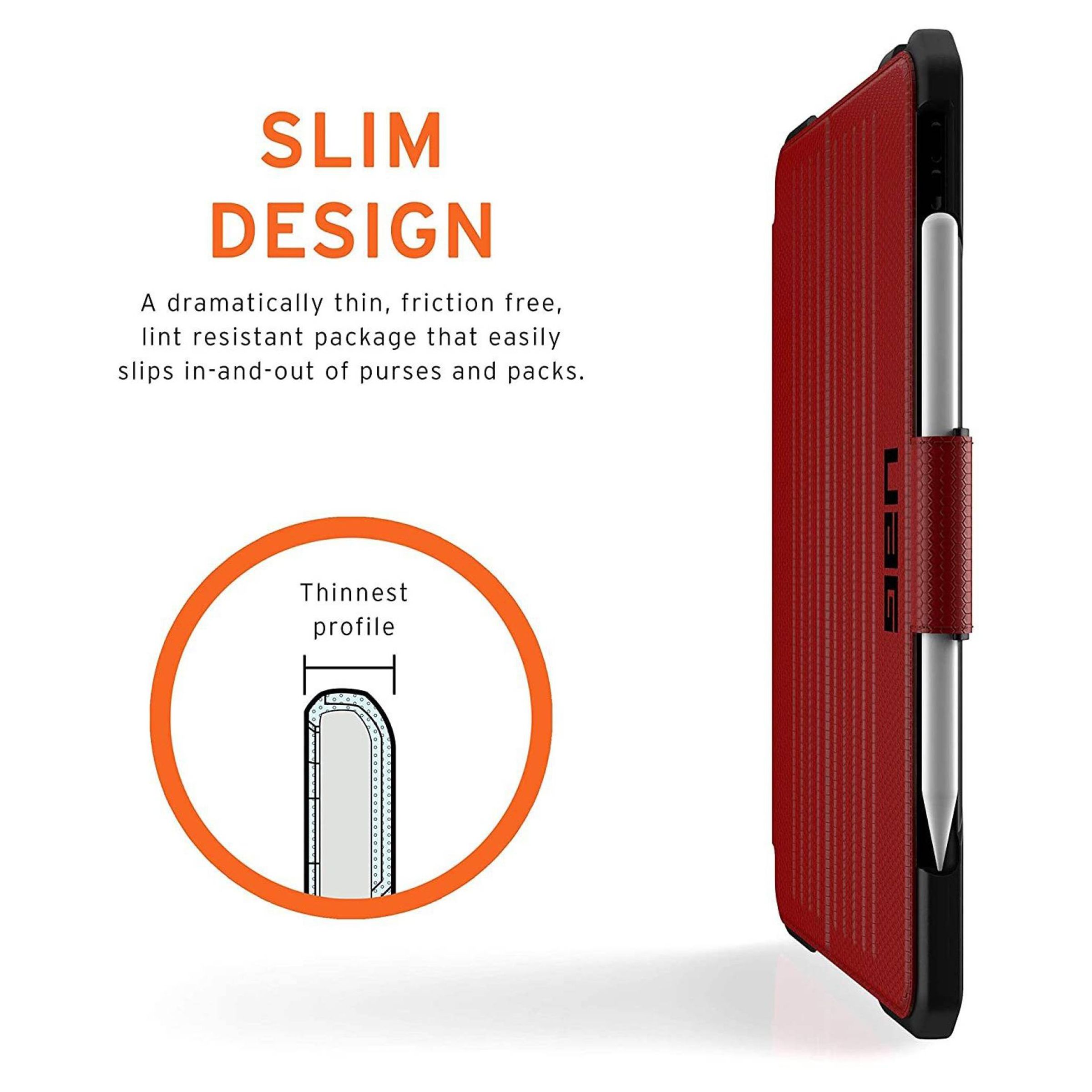 UAG Metropolis Series Polyurethane, TPU Flip Cover for Apple iPad Pro 11 Inch (4th Gen) (Feather-Light Composite Construction, Magma)_10