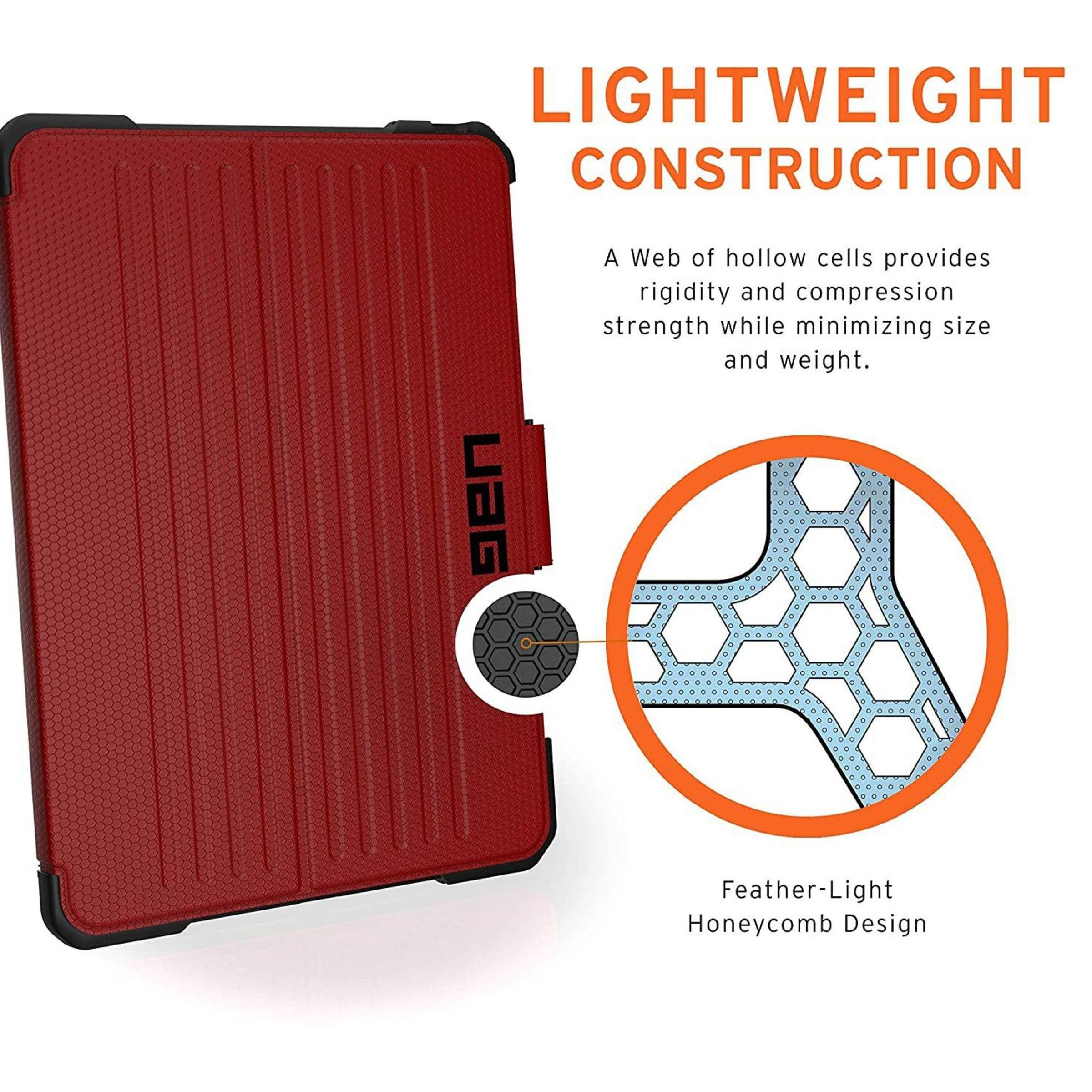 UAG Metropolis Series Polyurethane, TPU Flip Cover for Apple iPad Pro 11 Inch (4th Gen) (Feather-Light Composite Construction, Magma)_11