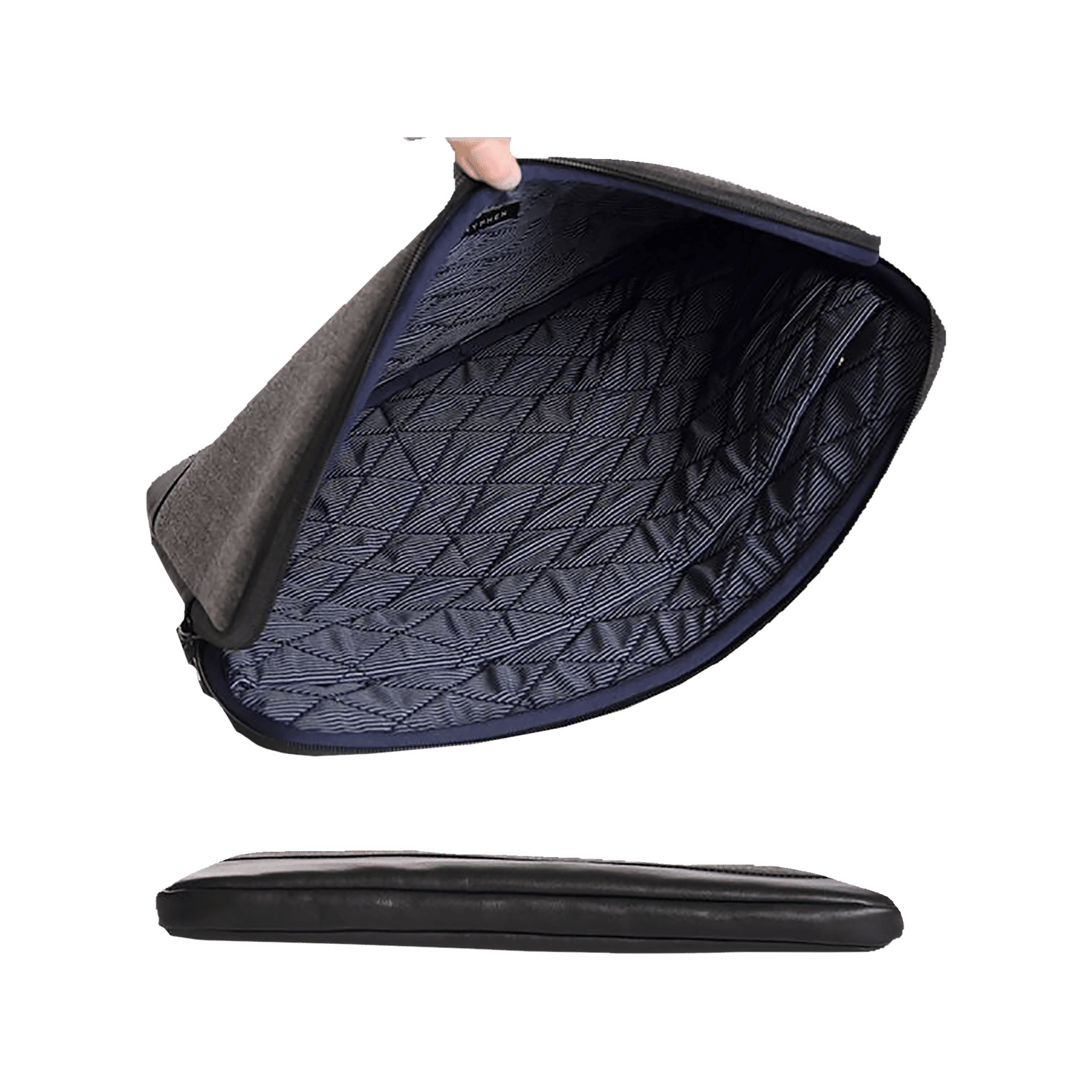 HYPHEN ESSE 301 Fabric, Polyester Laptop Sleeve for 13.3 Inch Laptop (Stylish Design with Carry Strap, Black)_14