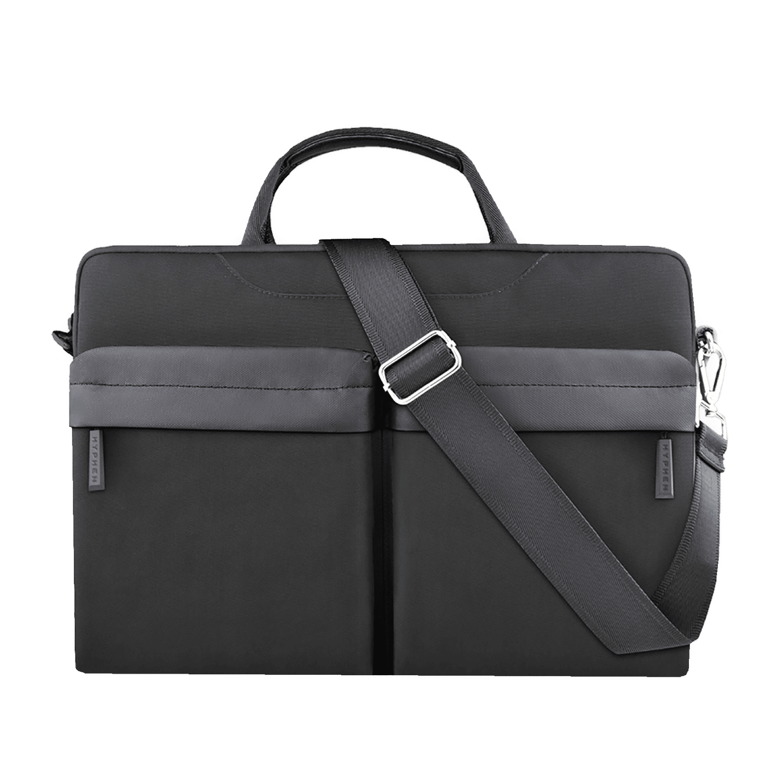 HYPHEN ESSE 701 Fabric, Polyester Laptop Sling Bag for 14 & 16 Inch Laptop (Scratch Resistant, Black)_6