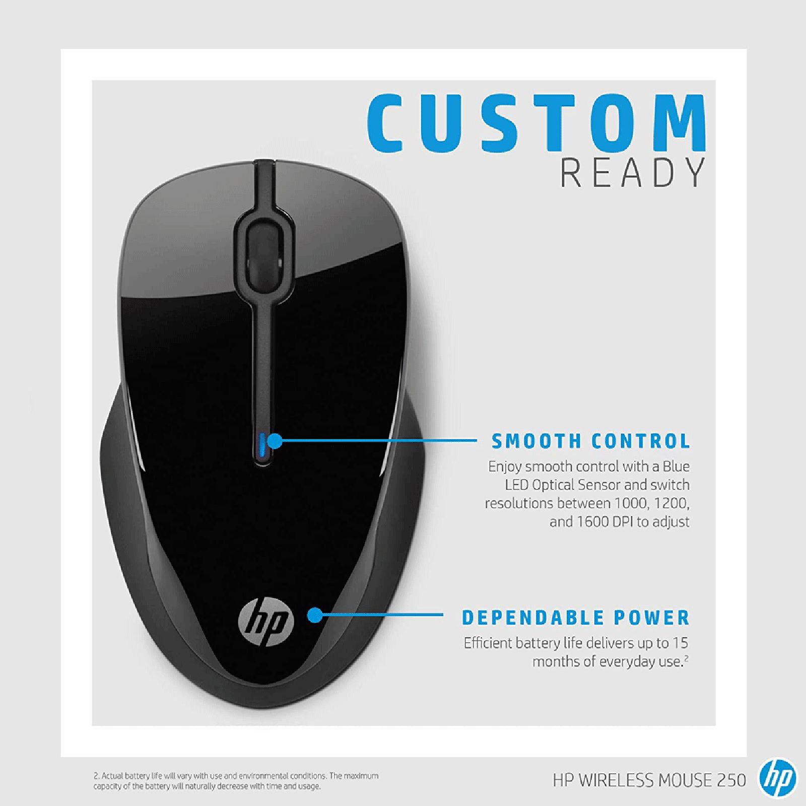HP 250 Wireless Optical Mouse (1600 DPI, Carefully Designed Side Grip, Black)_5