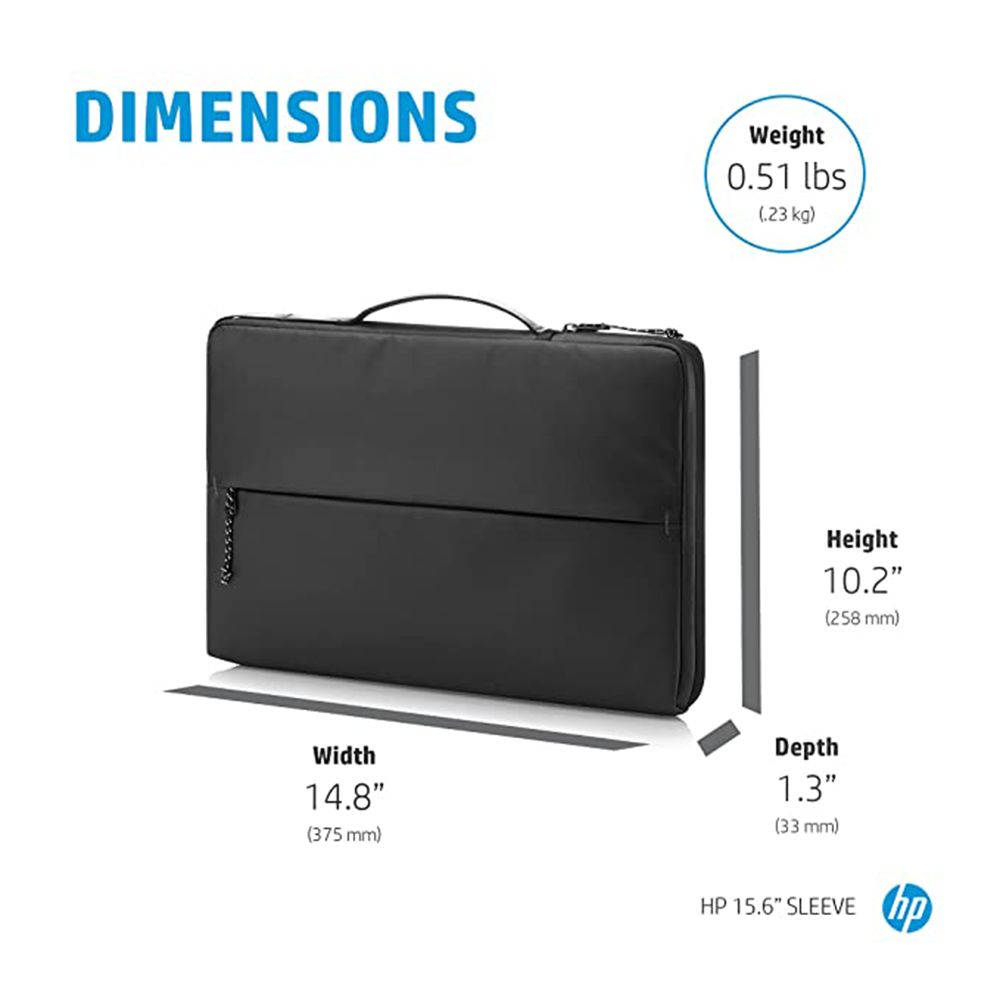 HP Polyester Laptop Sleeve for 15.6 Inch Laptop (Water Resistant, Black)_6