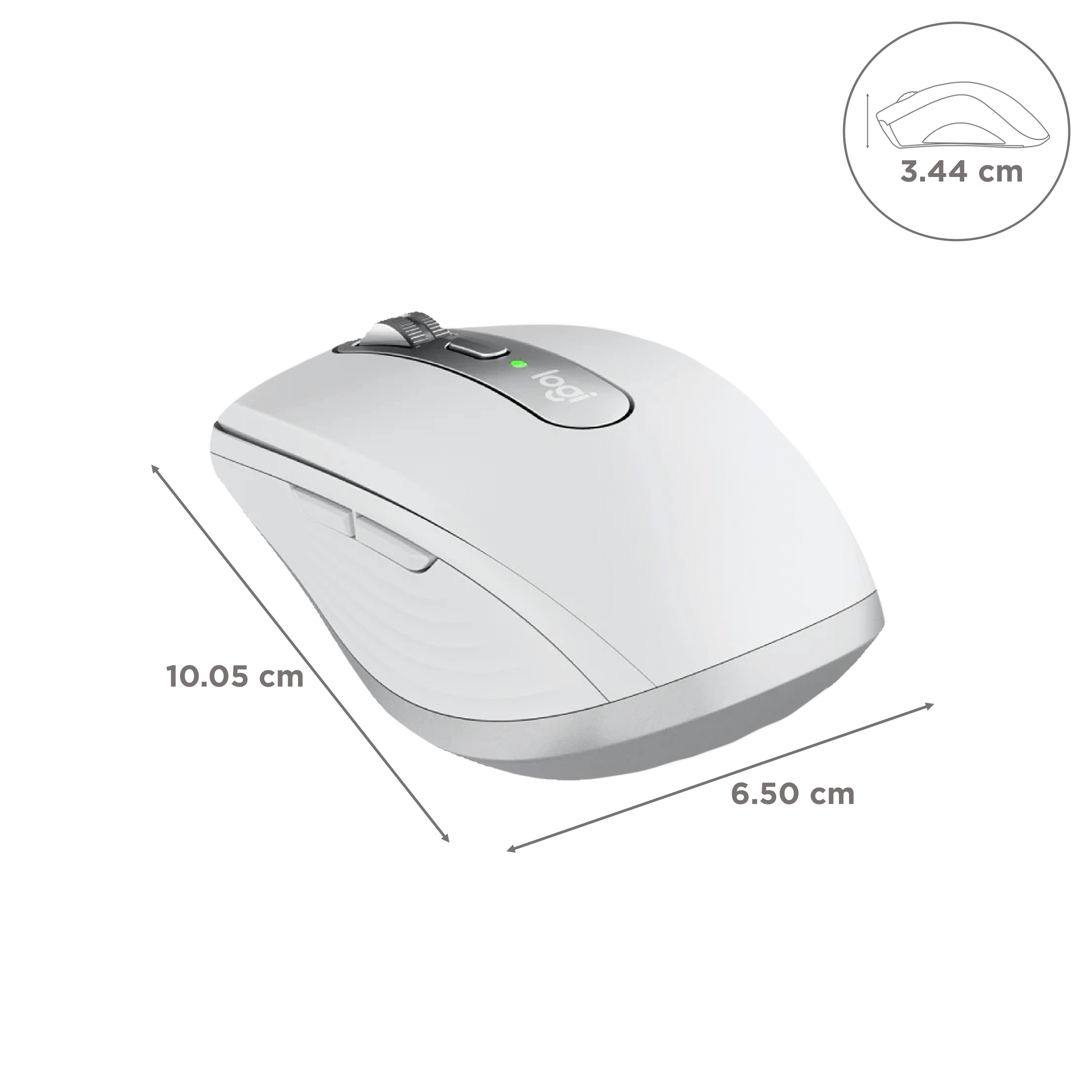 logitech MX Anywhere 3 Rechargeable Wireless Laser Performance Mouse (4000 DPI Adjustable, Multi Device Connectivity, Pale Gray)_3