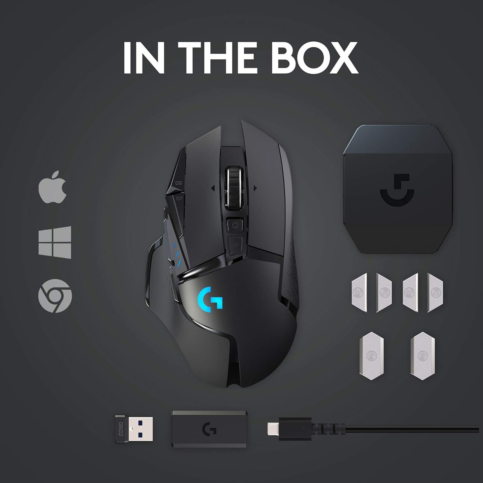 logitech G502 Lightspeed Wireless Mouse (Lightsync RGB Lighting, 910-005569, Black) logitech G502 Lightspeed Wireless Mouse (Lightsync RGB Lighting, 910-005569, Black)_17