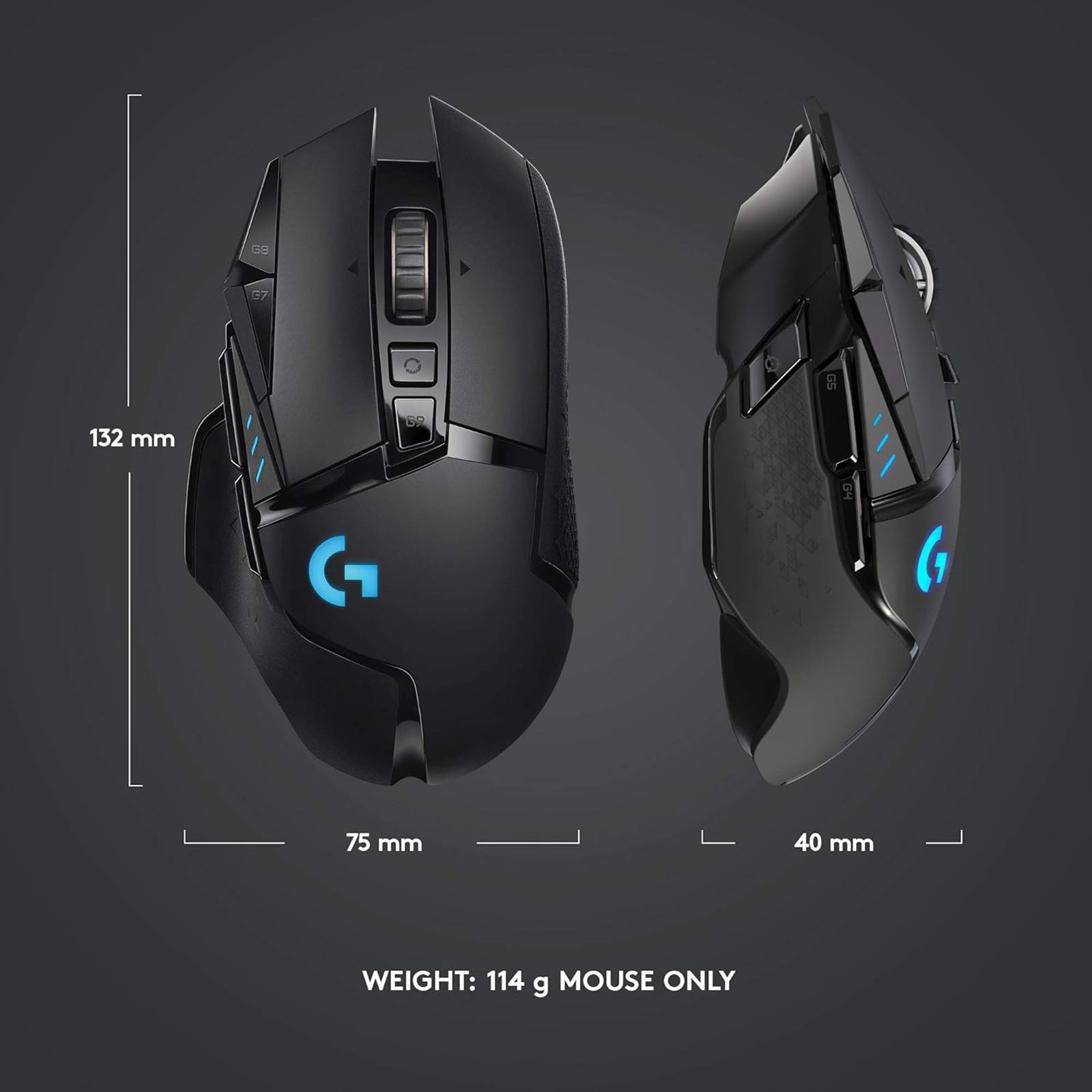 logitech G502 Lightspeed Wireless Mouse (Lightsync RGB Lighting, 910-005569, Black) logitech G502 Lightspeed Wireless Mouse (Lightsync RGB Lighting, 910-005569, Black)_18