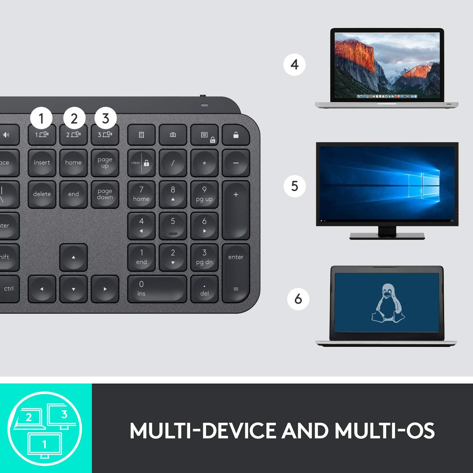 logitech MX Keys Rechargeable Bluetooth Wireless Keyboard with Multi Device Connectivity (Tactile Responsive Typing, Black) logitech MX Keys Rechargeable Bluetooth Wireless Keyboard with Multi Device Connectivity (Tactile Responsive Typing, Black)_10