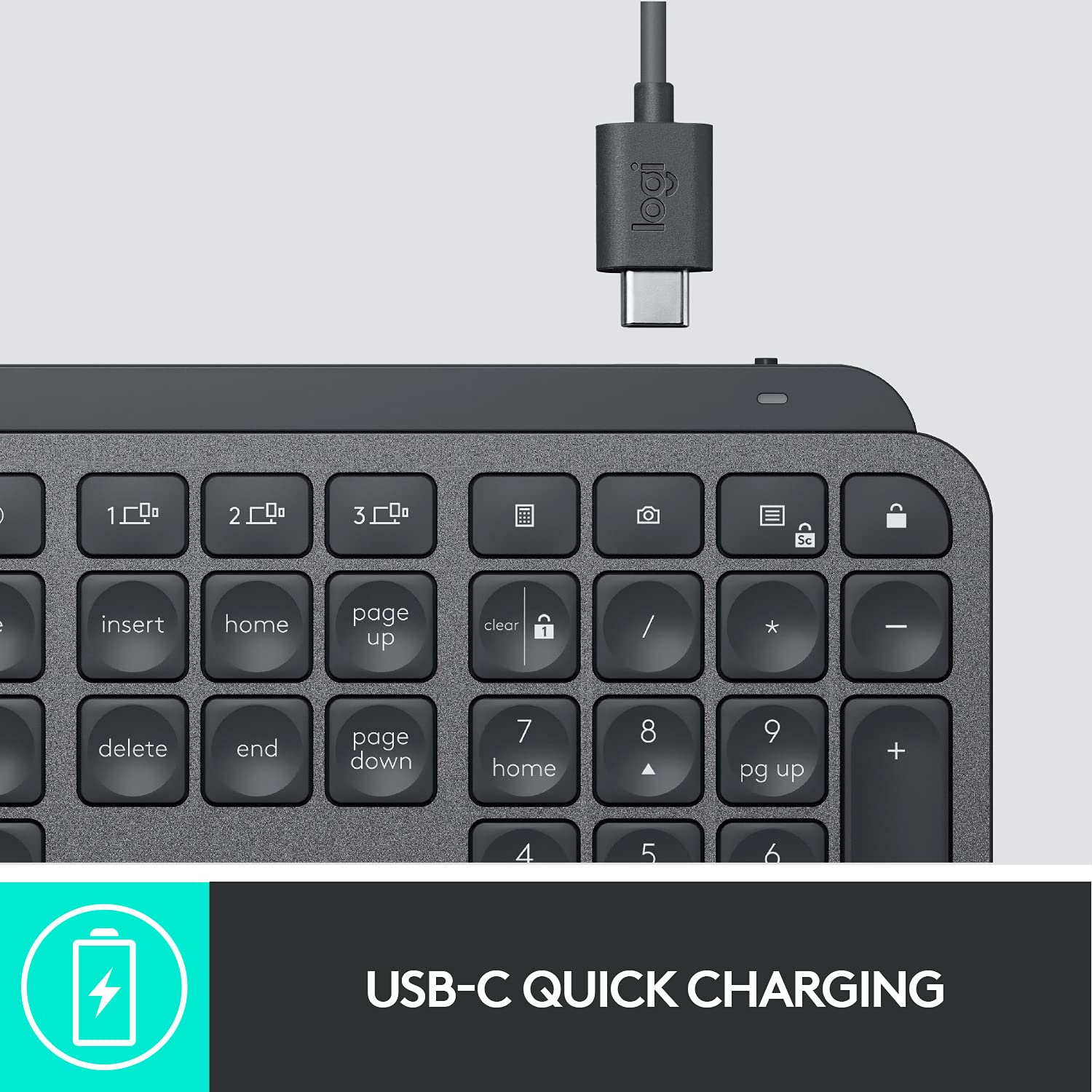 logitech MX Keys Rechargeable Bluetooth Wireless Keyboard with Multi Device Connectivity (Tactile Responsive Typing, Black) logitech MX Keys Rechargeable Bluetooth Wireless Keyboard with Multi Device Connectivity (Tactile Responsive Typing, Black)_11