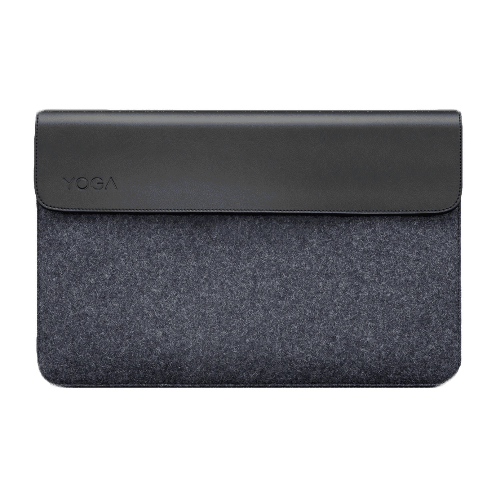 Lenovo Yoga Leather, Wool Felt Laptop Sleeve for 14 Inch Laptop (Dual Magnet Buckles, Black)_1