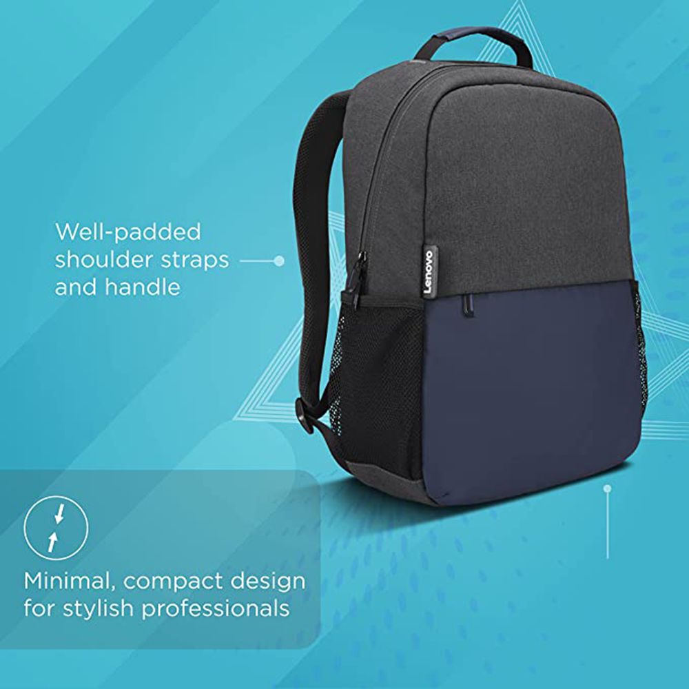 Lenovo Slim Everyday Polyester Laptop Backpack for 15.6 Inch Laptop (18 L, Water Resistant, Dark Grey)_8