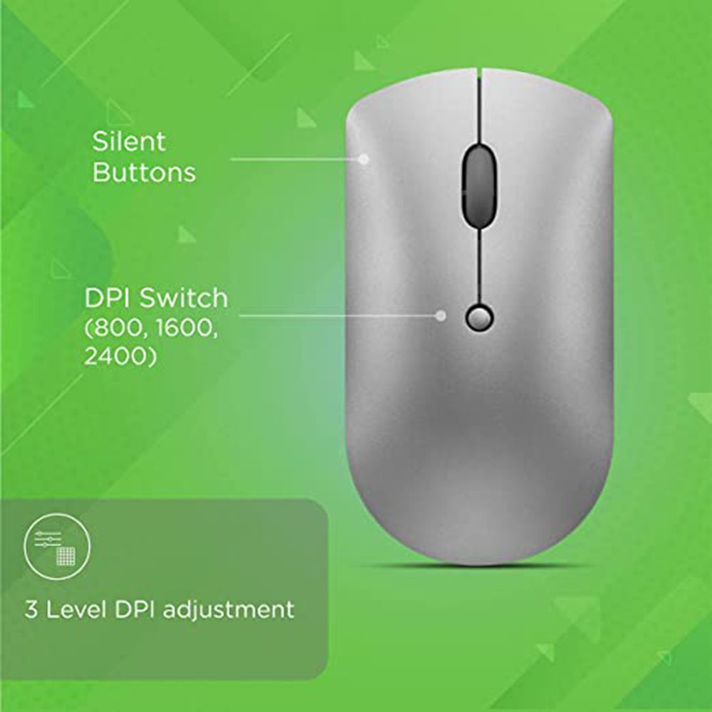 Lenovo 600 Wireless Optical Mouse with Silent Click Buttons (2400 DPI, Portable, Iron Grey)_11