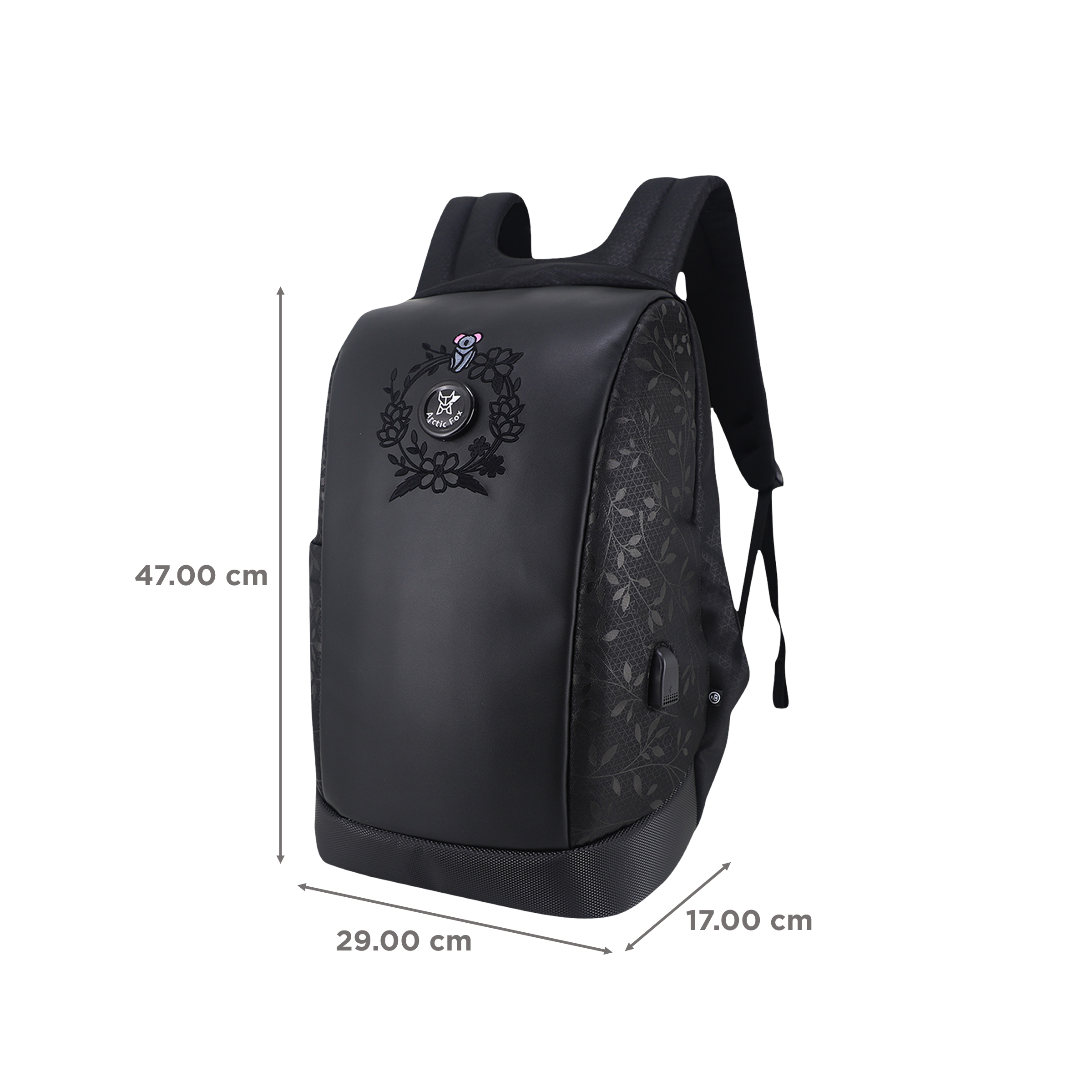 Arctic Fox Koala Polyester Laptop Backpack for 15.5 Inch Laptop (23 L, Anti-Theft, Black)_3