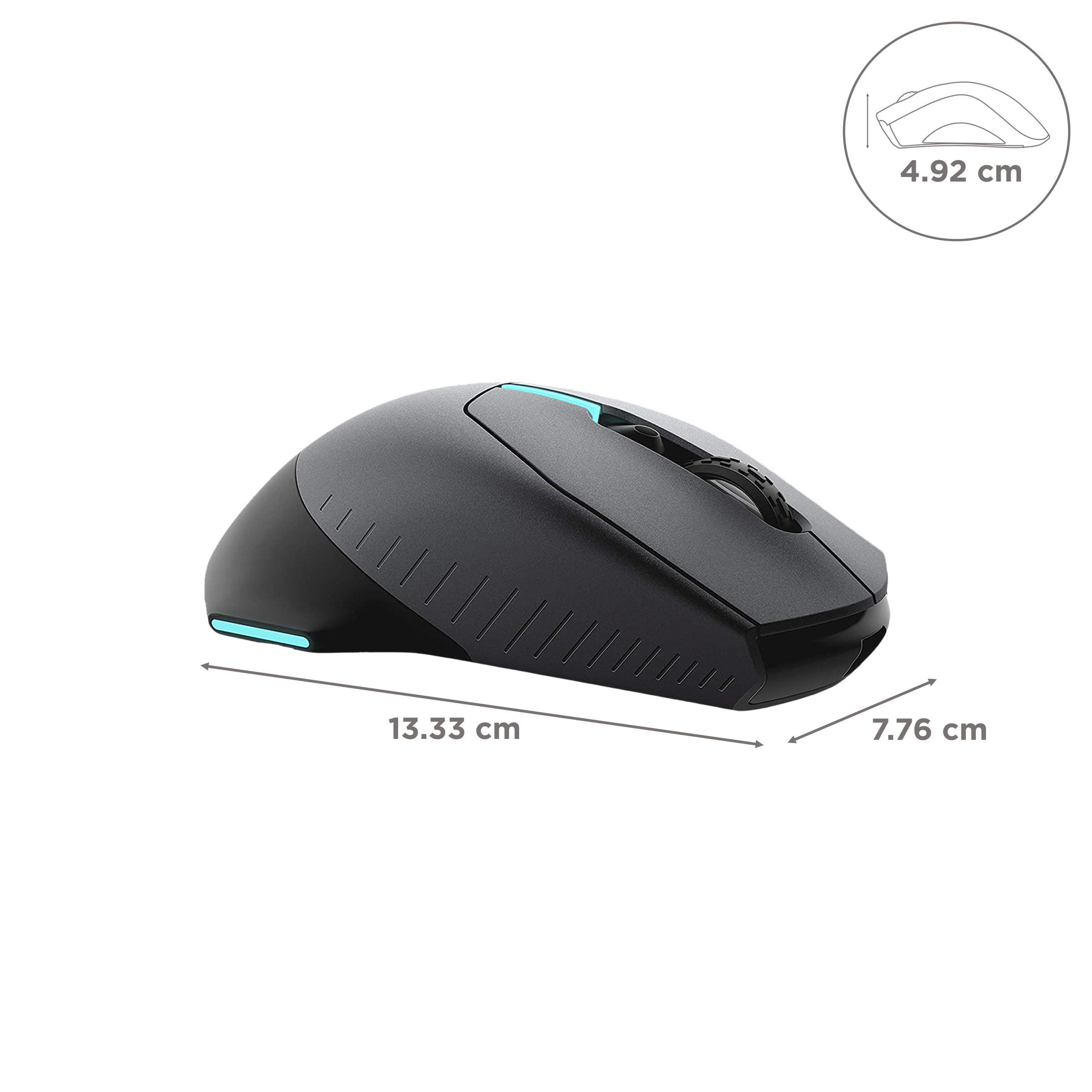DELL Alienware Rechargeable Wireless Optical Gaming Mouse with Customizable Buttons (16000 dpi, Ergonomic Design, Dark side of the moon) DELL Alienware Rechargeable Wireless Optical Gaming Mouse with Customizable Buttons (16000 dpi, Ergonomic Design, Dark side of the moon)_3