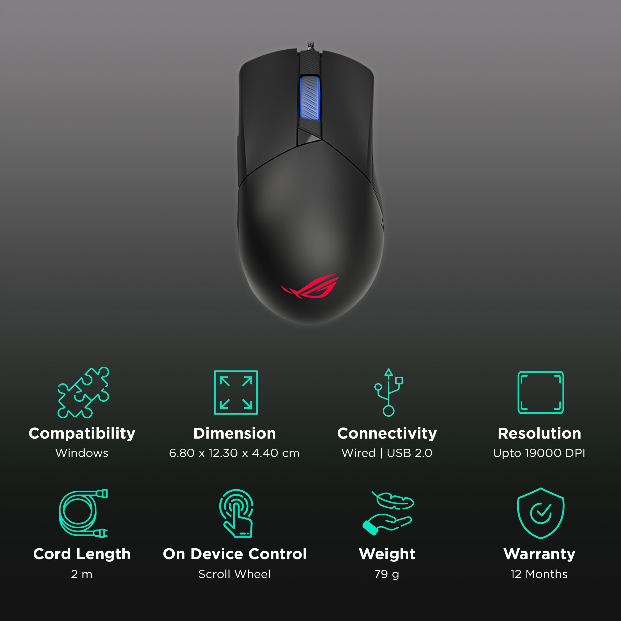 ASUS ROG Gladius III Wired Optical Gaming Mouse with Customizable Buttons (19000 DPI, 70 Million Click Lifespan, Black) ASUS ROG Gladius III Wired Optical Gaming Mouse with Customizable Buttons (19000 DPI, 70 Million Click Lifespan, Black)_2