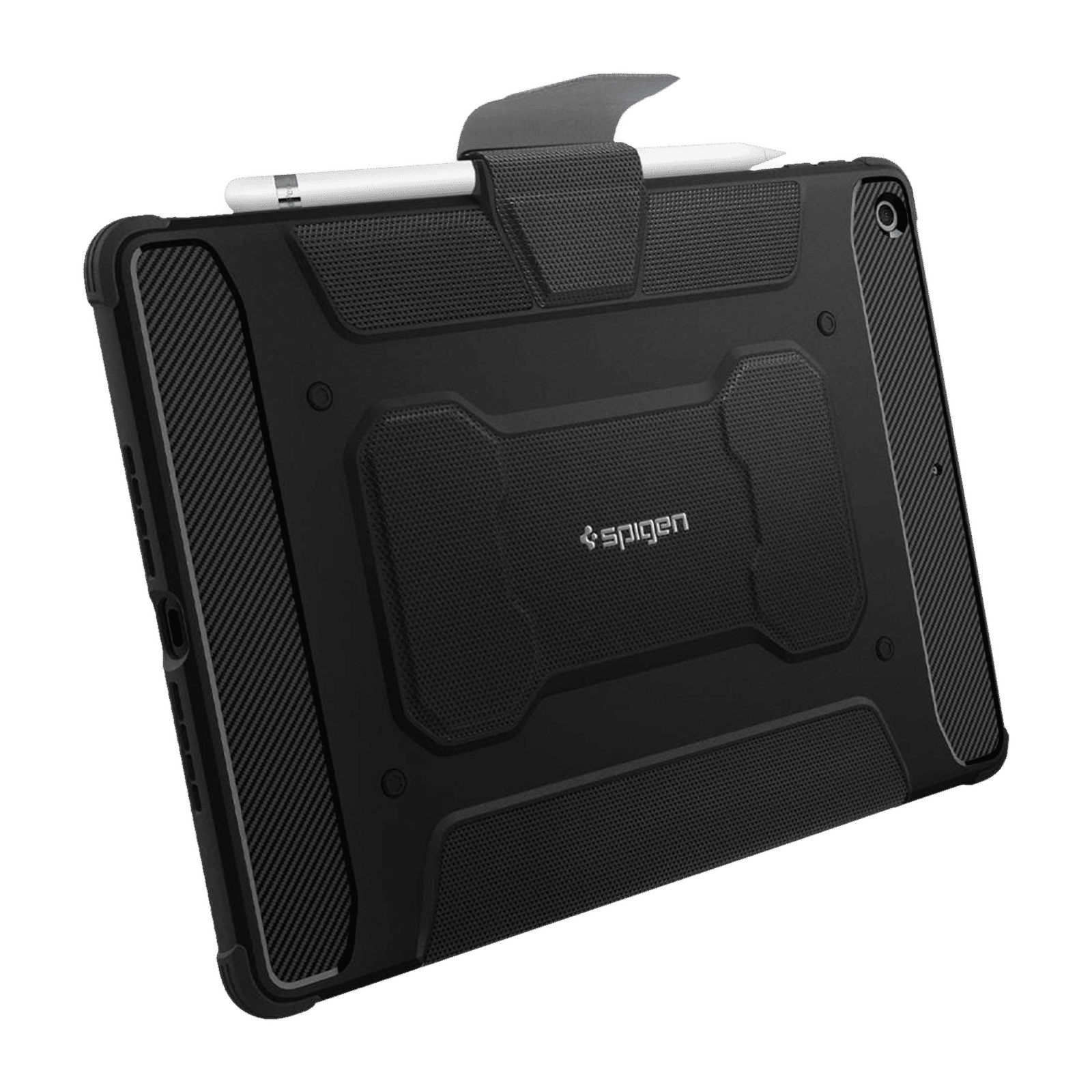 Spigen Rugged Armor Pro Polyurethane Leather, TPU Flip Cover for Apple iPad (9th, 8th & 7th Gen) (Built-in Kickstand, Black)_11