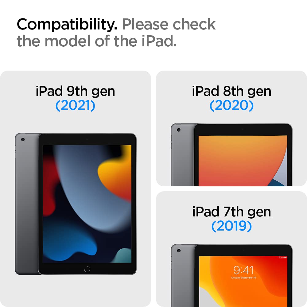 Spigen Rugged Armor Pro Polyurethane Leather, TPU Flip Cover for Apple iPad (9th, 8th & 7th Gen) (Built-in Kickstand, Black)_12